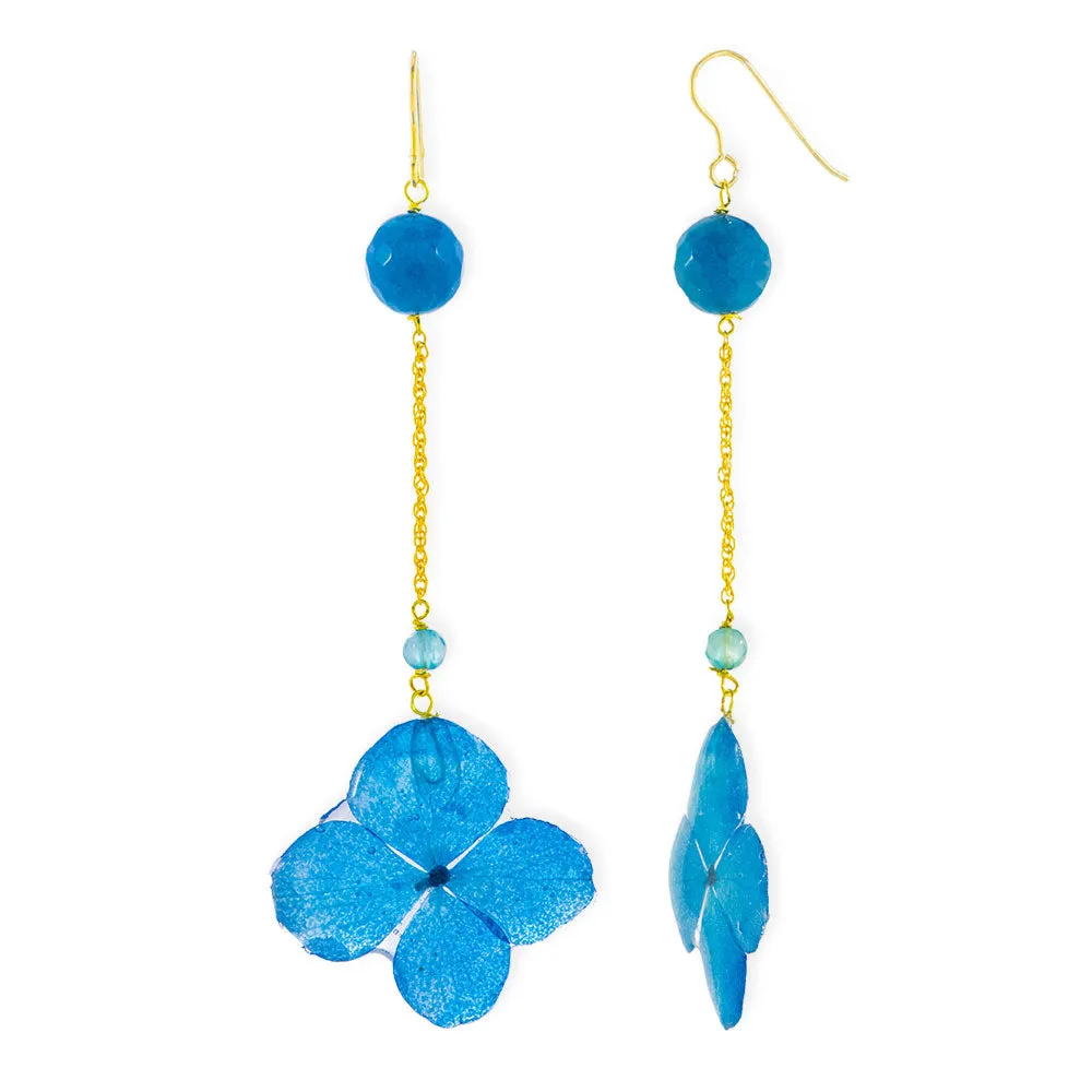 Flower Earrings With Forget Me Not Petals