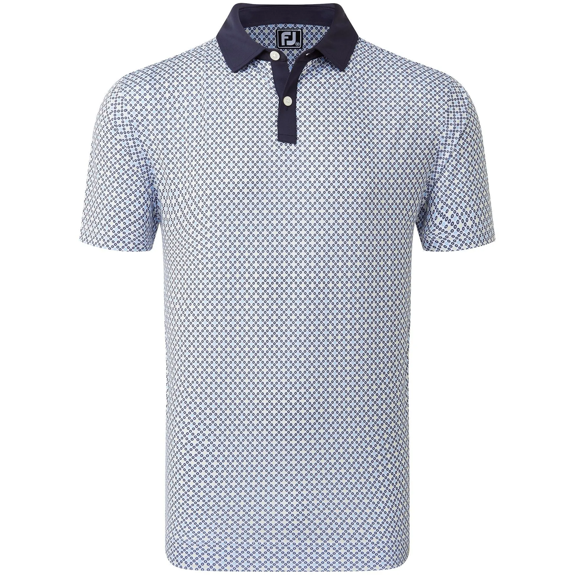 Footjoy Polo Circle Print  Navy True blue almond White