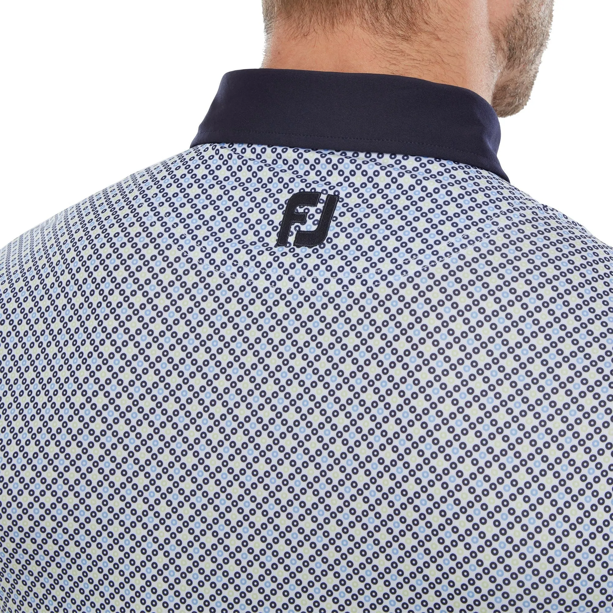 Footjoy Polo Circle Print  Navy True blue almond White