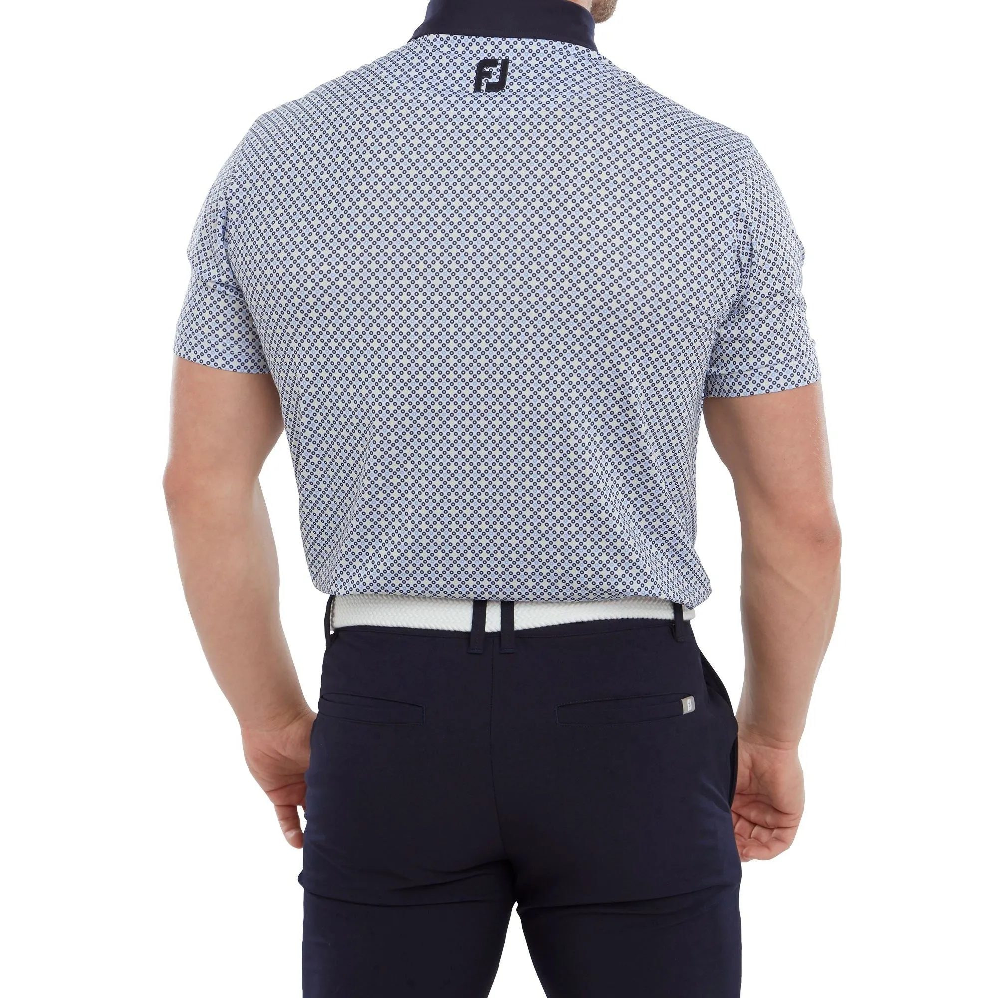 Footjoy Polo Circle Print  Navy True blue almond White