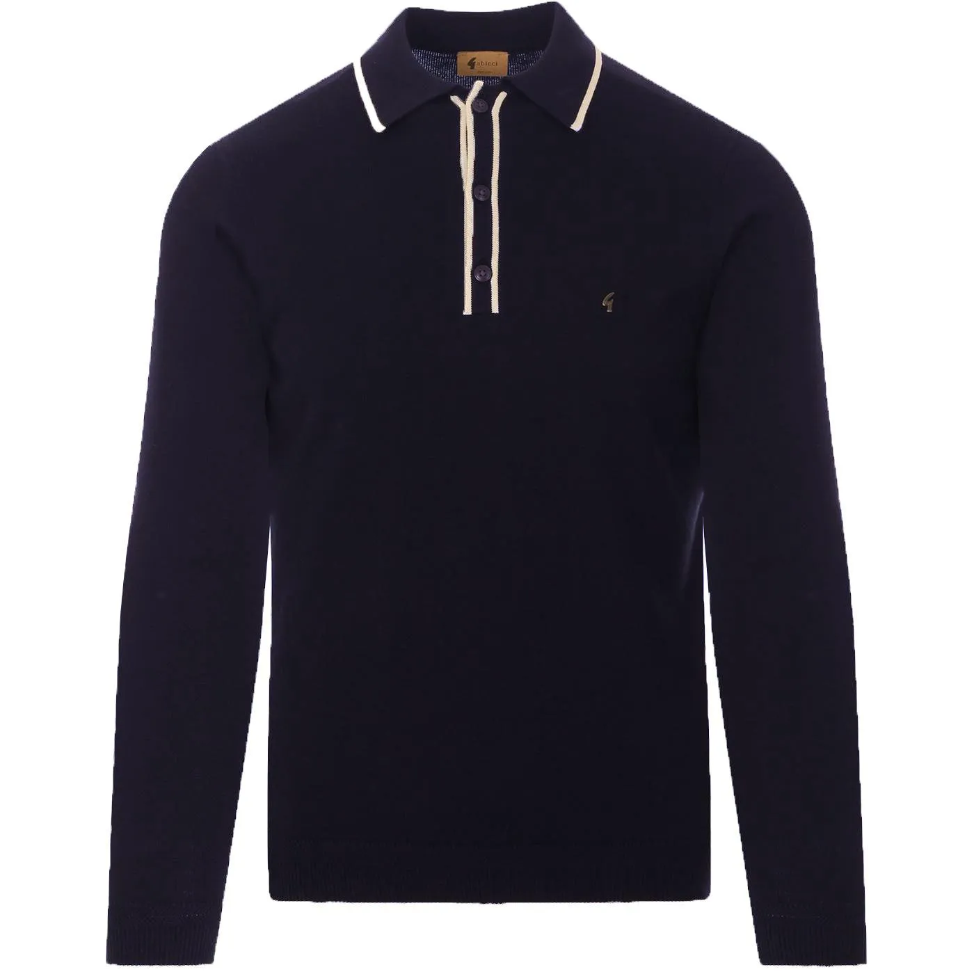 Gabicci Vintage Lineker Knitted Polo Shirt Navy