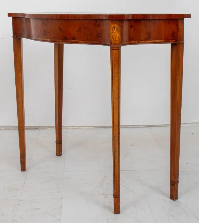 George III Style Yew Wood Serpentine Console