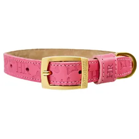 H&R Embossed Dog Collar in Bubblegum Pink