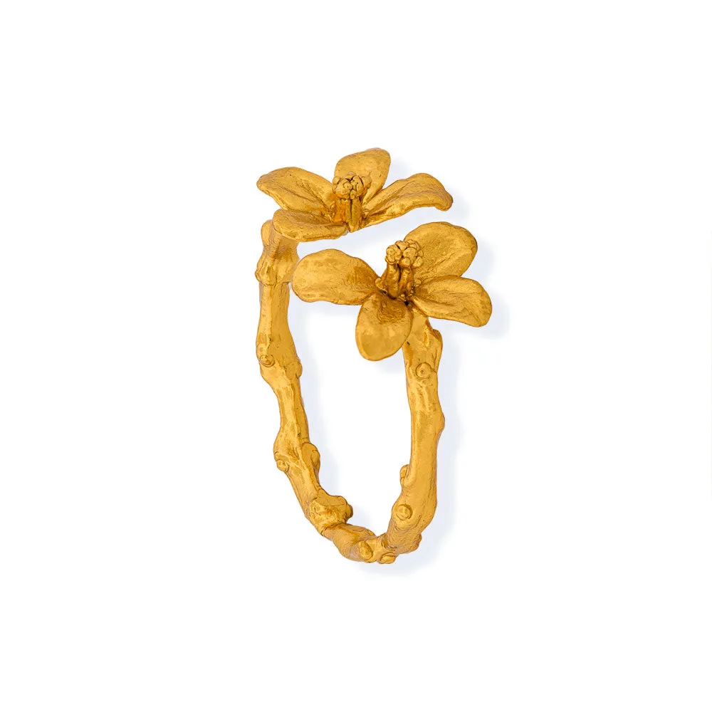 Handmade Gold Plated Silver Little Flowers Ring