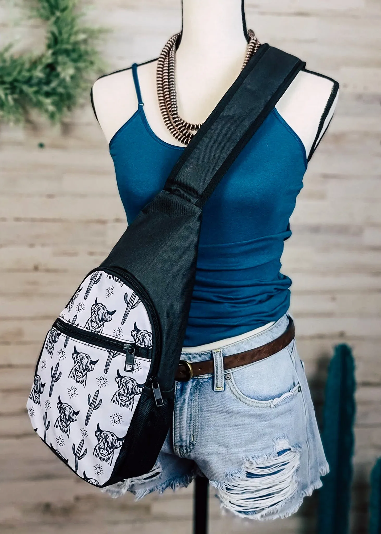 Highland Cow Sling Bag