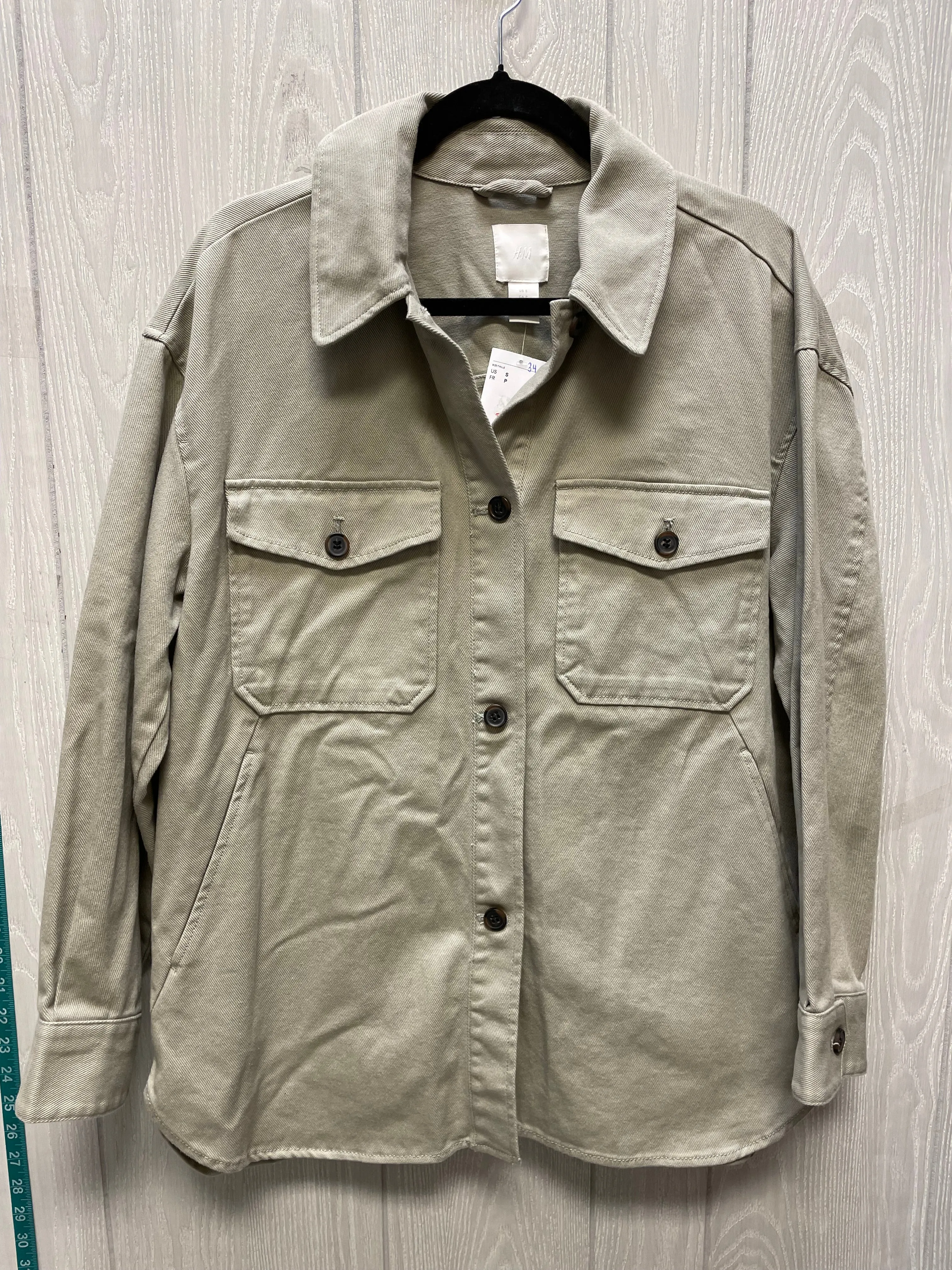 Jacket Denim By H&m In Green, Size: S