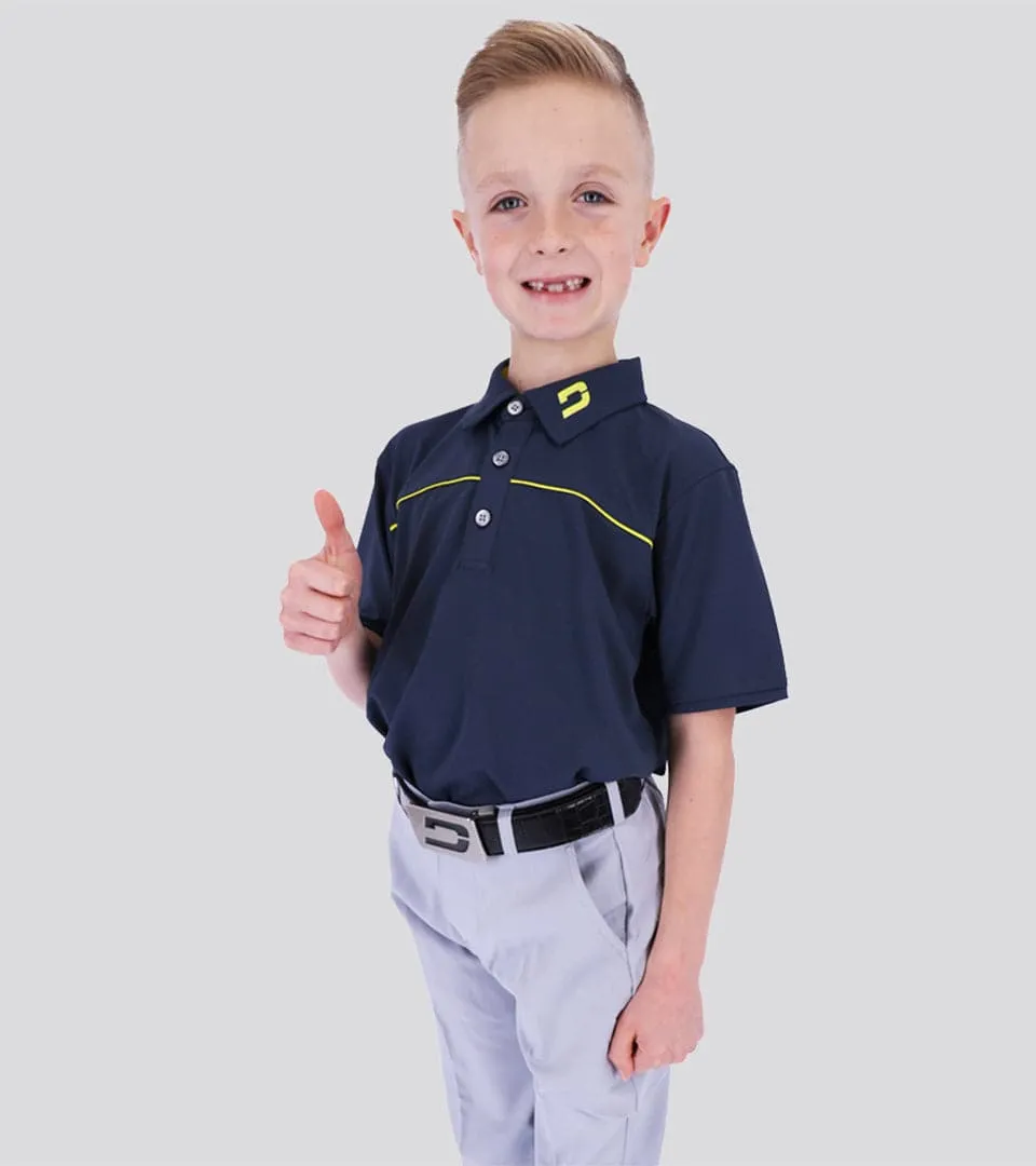 KIDS BLOCK PIQUE POLO NAVY YELLOW