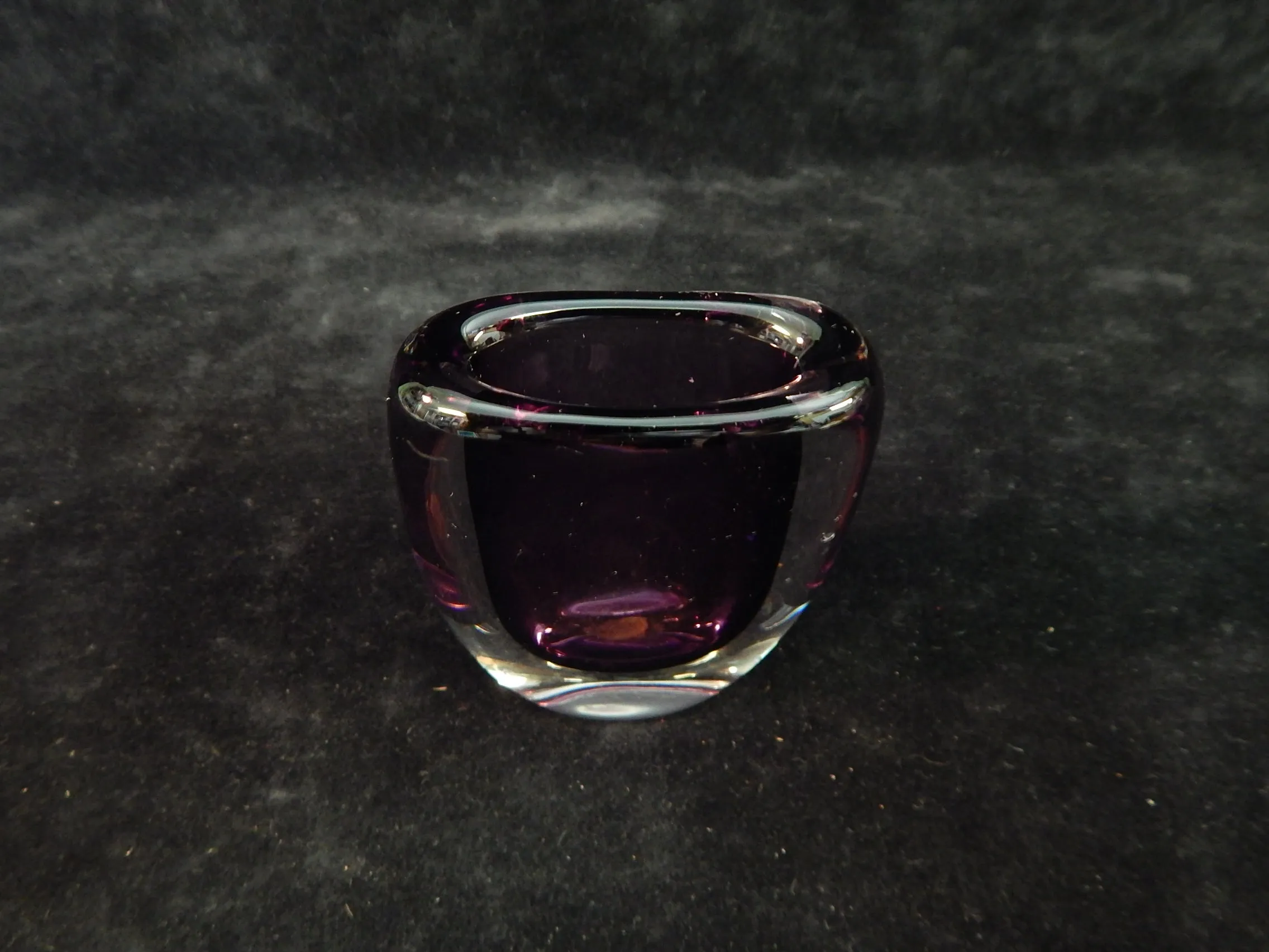 Kosta Boda Amethyst Cased Glass Vase