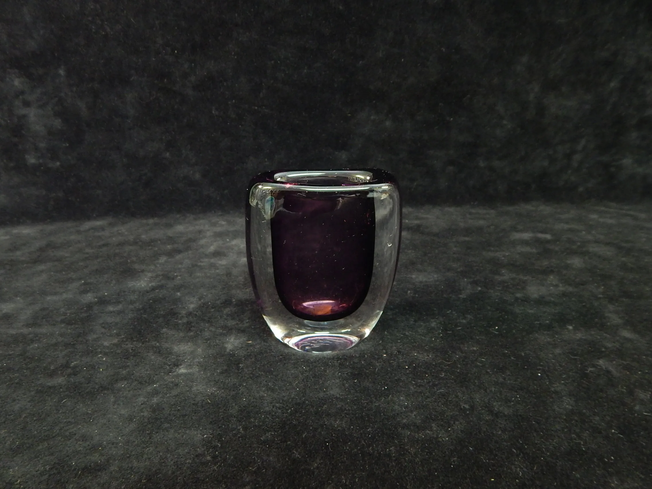 Kosta Boda Amethyst Cased Glass Vase