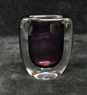 Kosta Boda Amethyst Cased Glass Vase