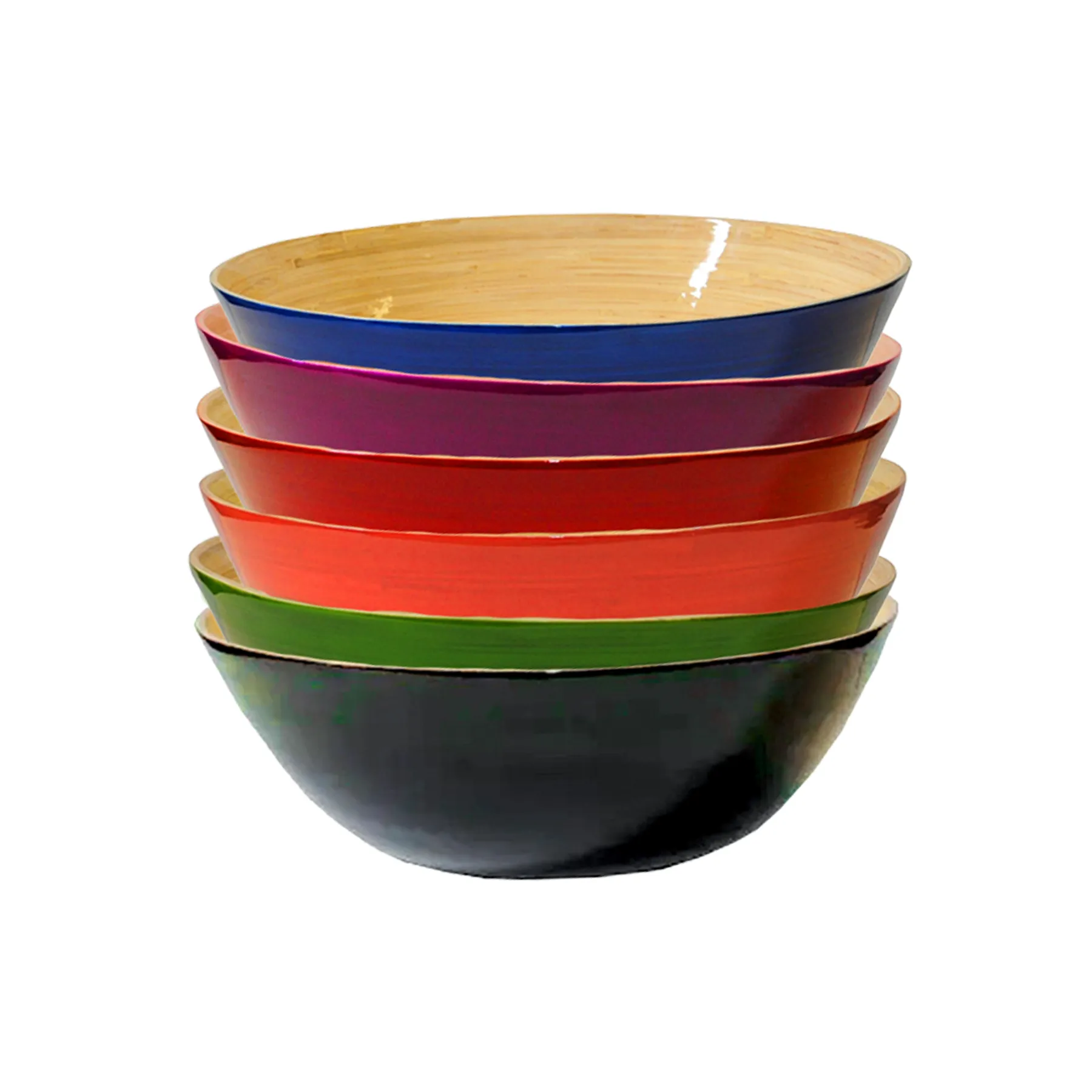 Lacquered Bamboo Bowl, 15.7 D x 5.5 H