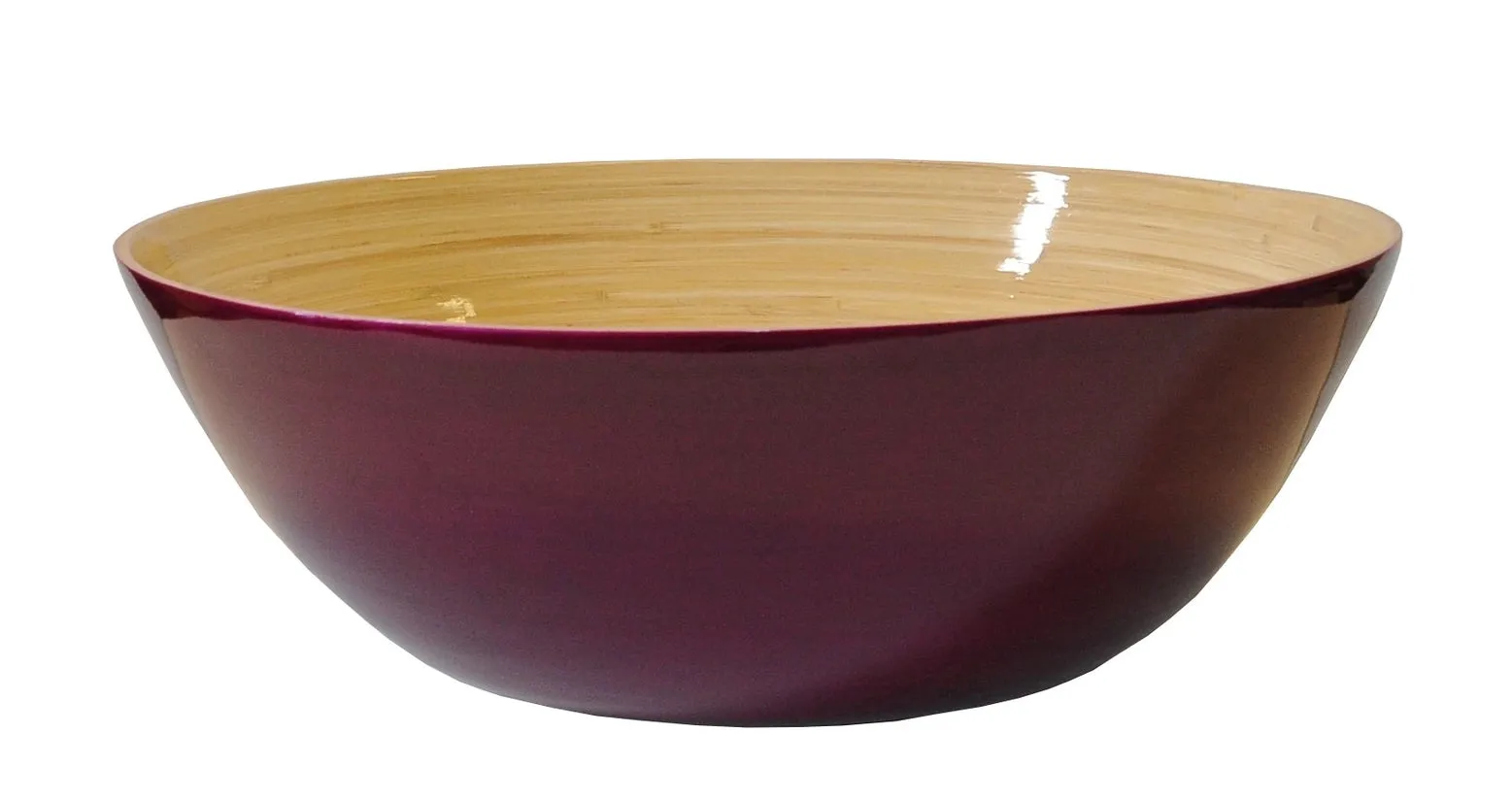 Lacquered Bamboo Bowl, 15.7 D x 5.5 H