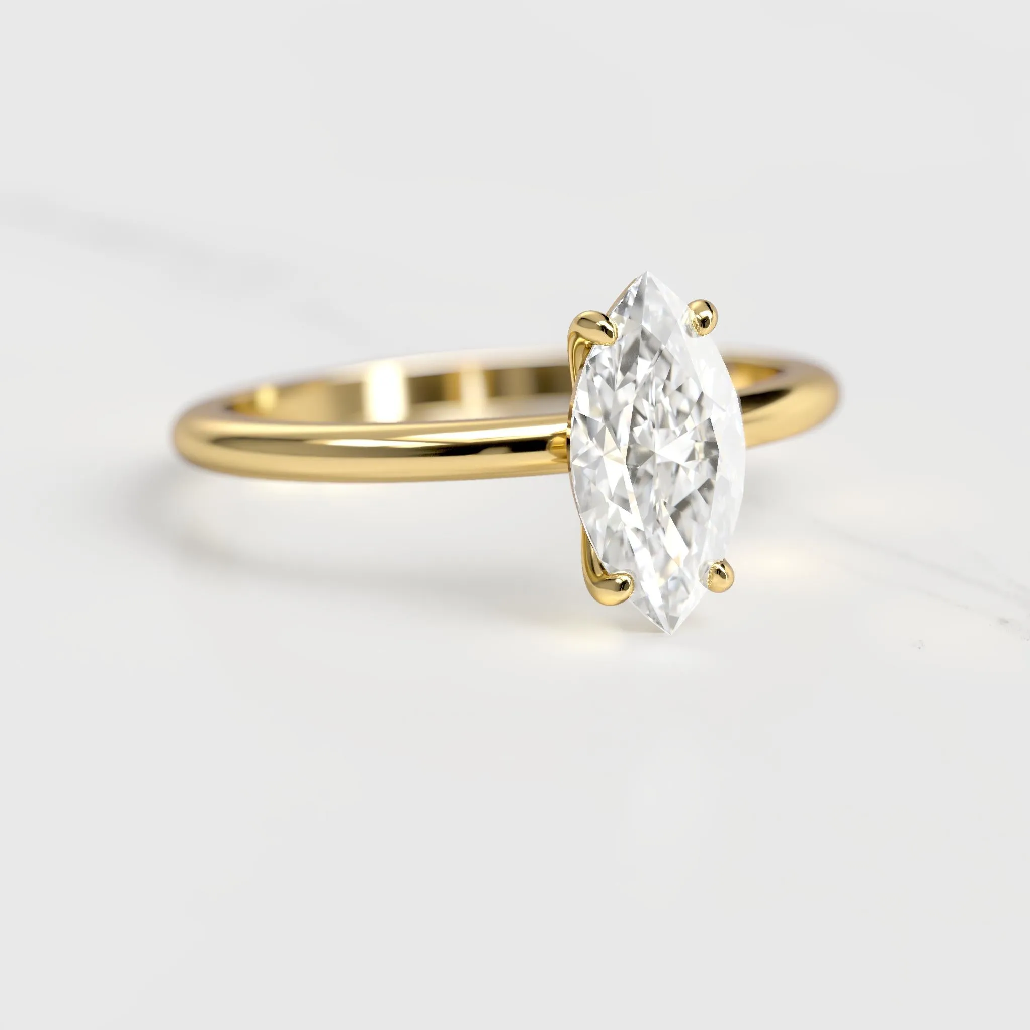 Marquise Solitaire Diamond Ring