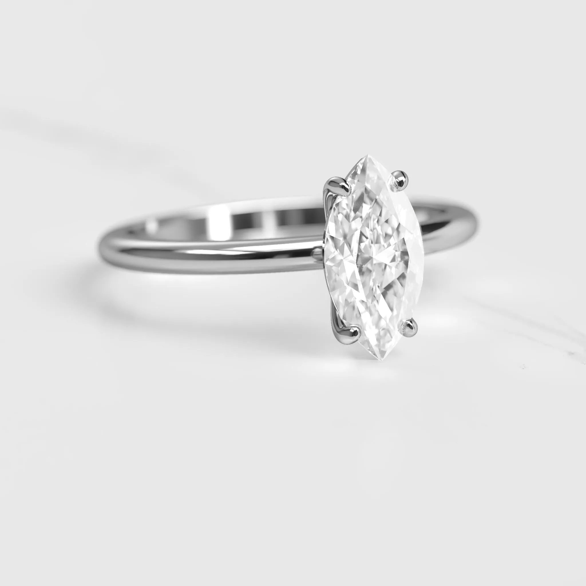 Marquise Solitaire Diamond Ring