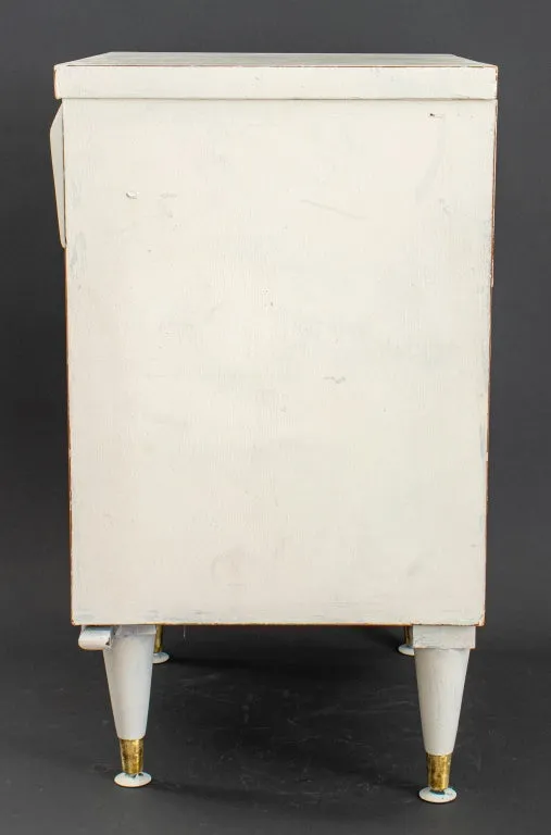 Mid-Century Modern White Painted Wood Bedside