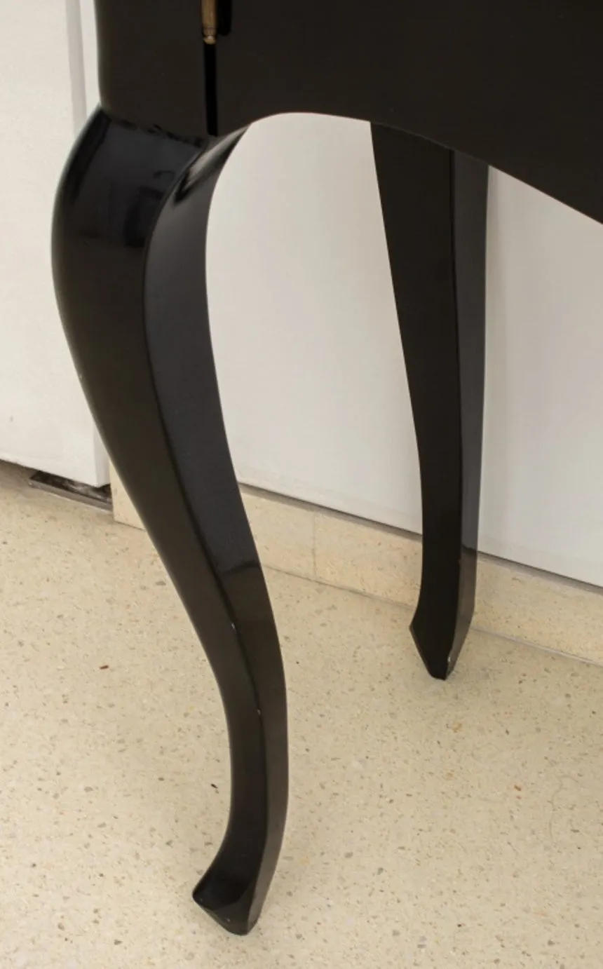 Modern Black Lacquered Wood Console Table