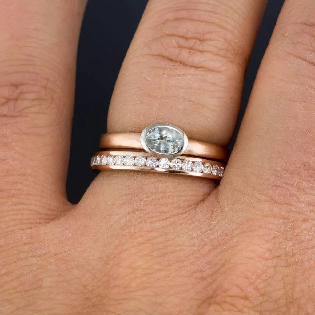 Moissanite, diamond or sapphire Channel Set Eternity Anniversary Wedding Band