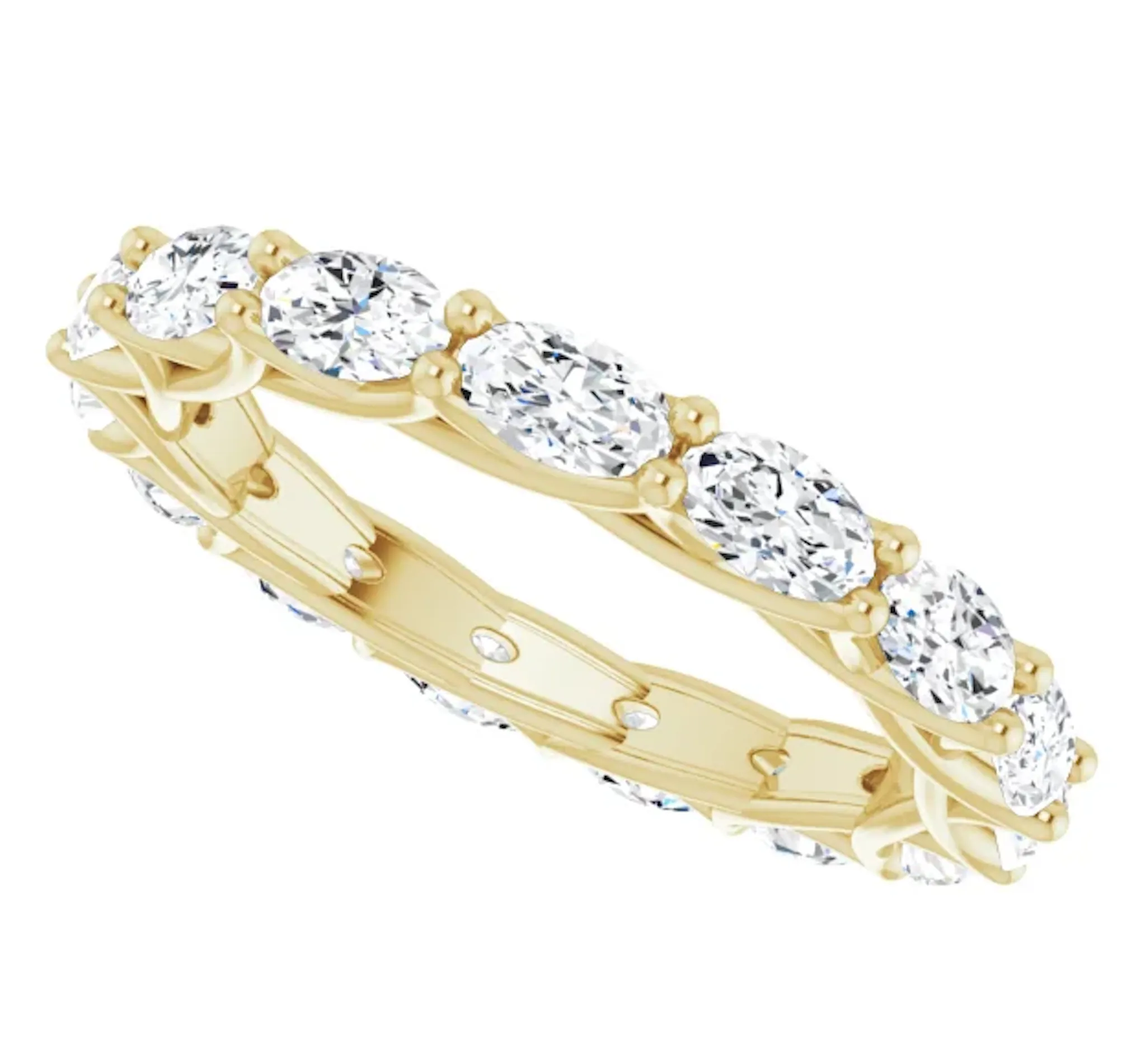 MONACO 3 Carat Oval-Cut Diamond Eternity Ring in 14K - 18K Gold - Platinum 20 pointer G Color VS1 Clarity Shared Prong Band By Mike Nekta NYC