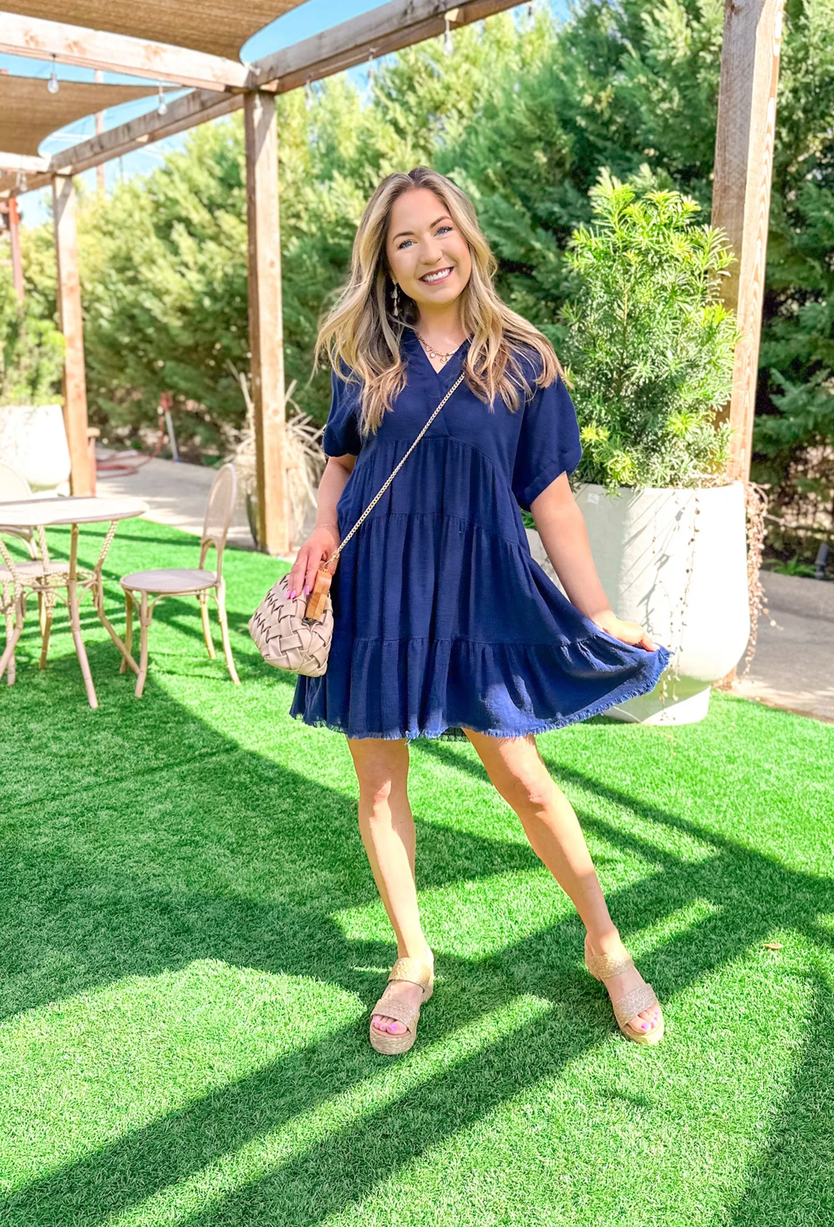 Nikoleta Linen Shirtdress in Navy