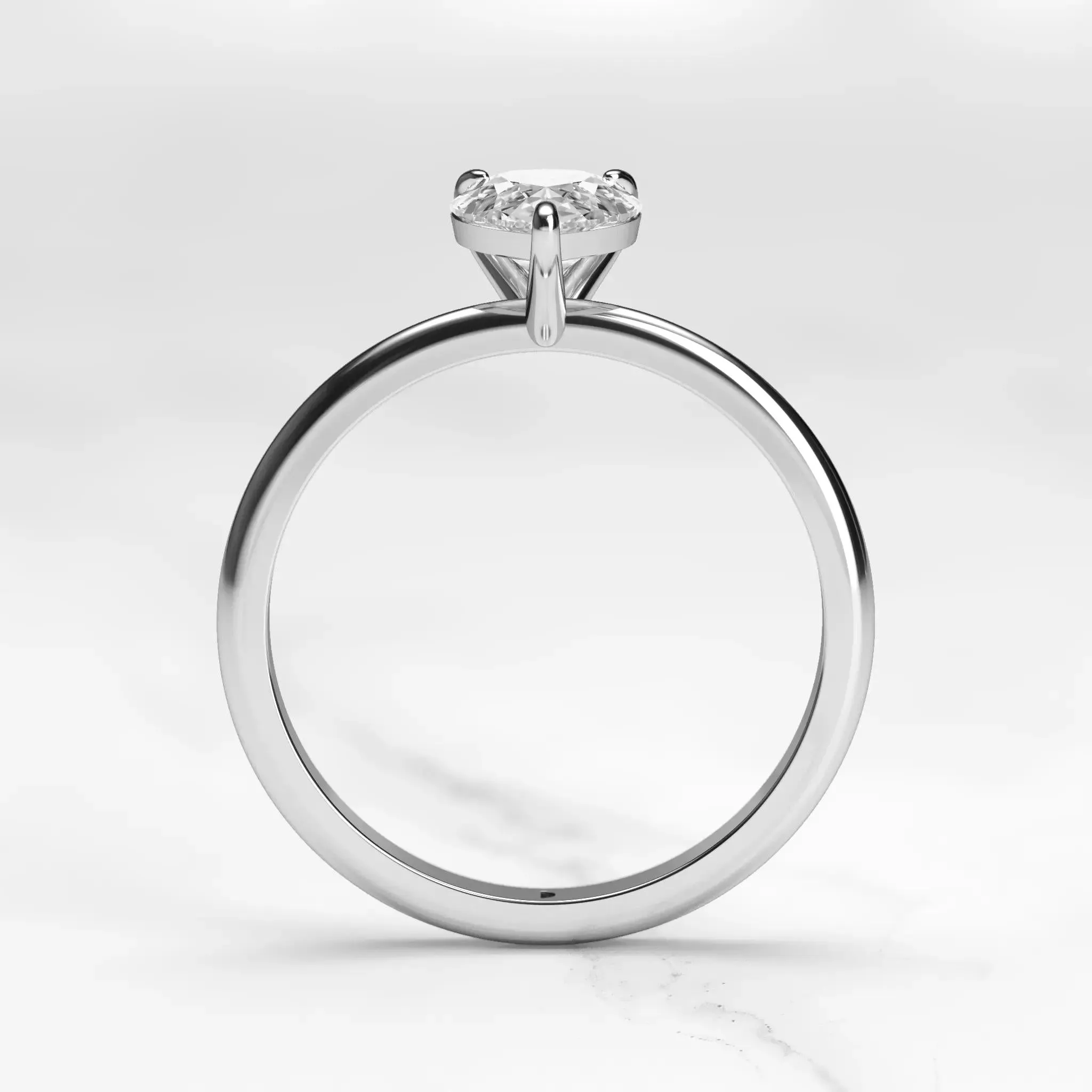 Pear Tapered Solitaire Diamond Ring