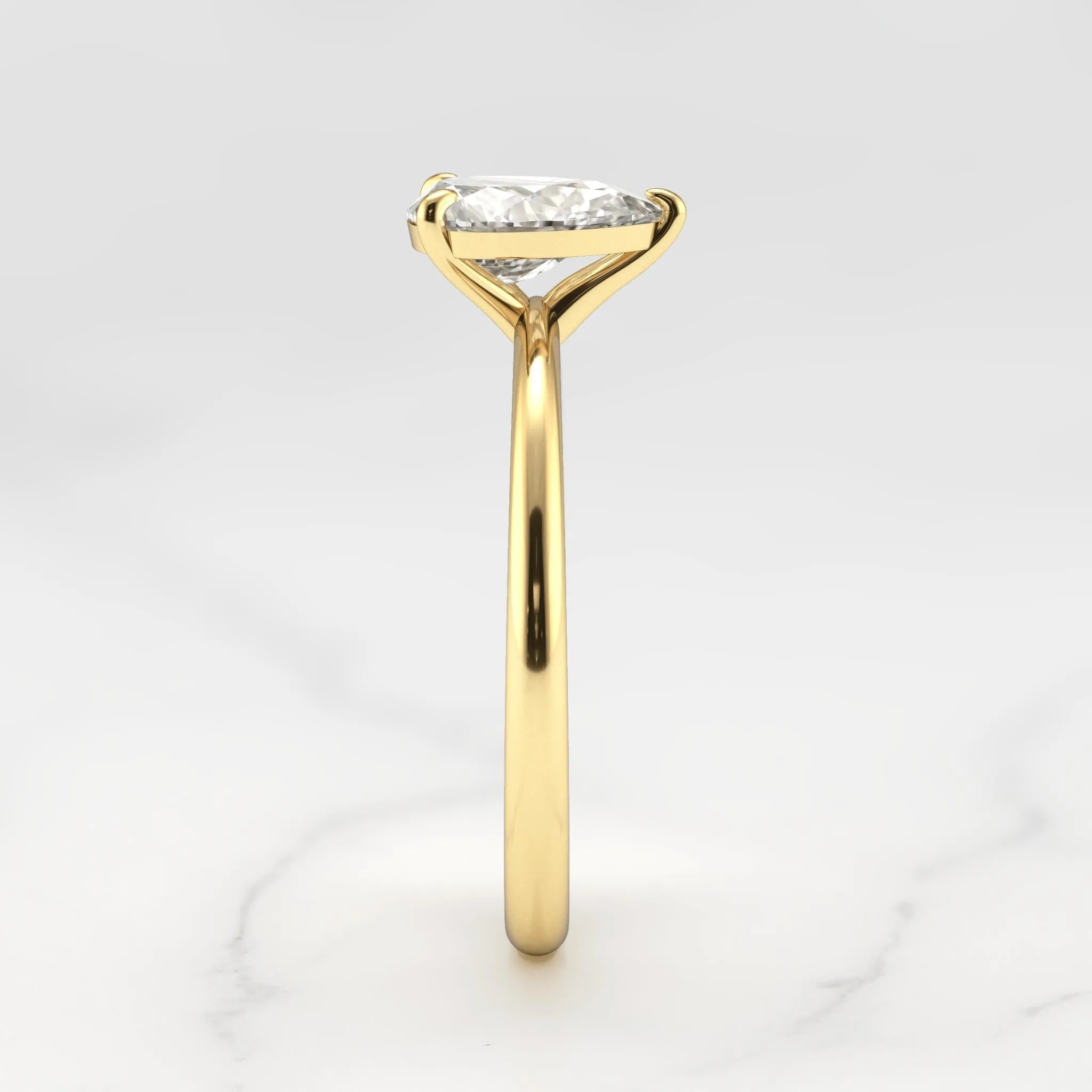 Pear Tapered Solitaire Diamond Ring