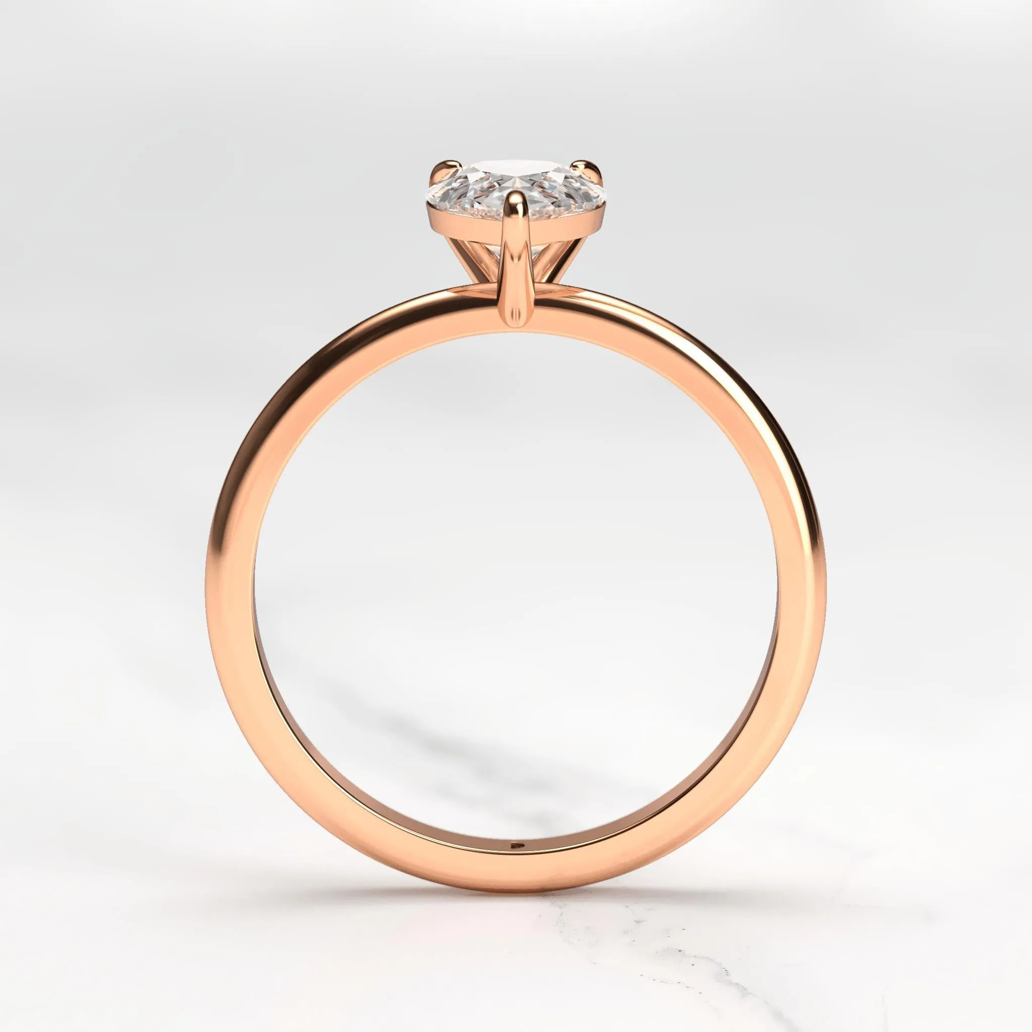 Pear Tapered Solitaire Diamond Ring