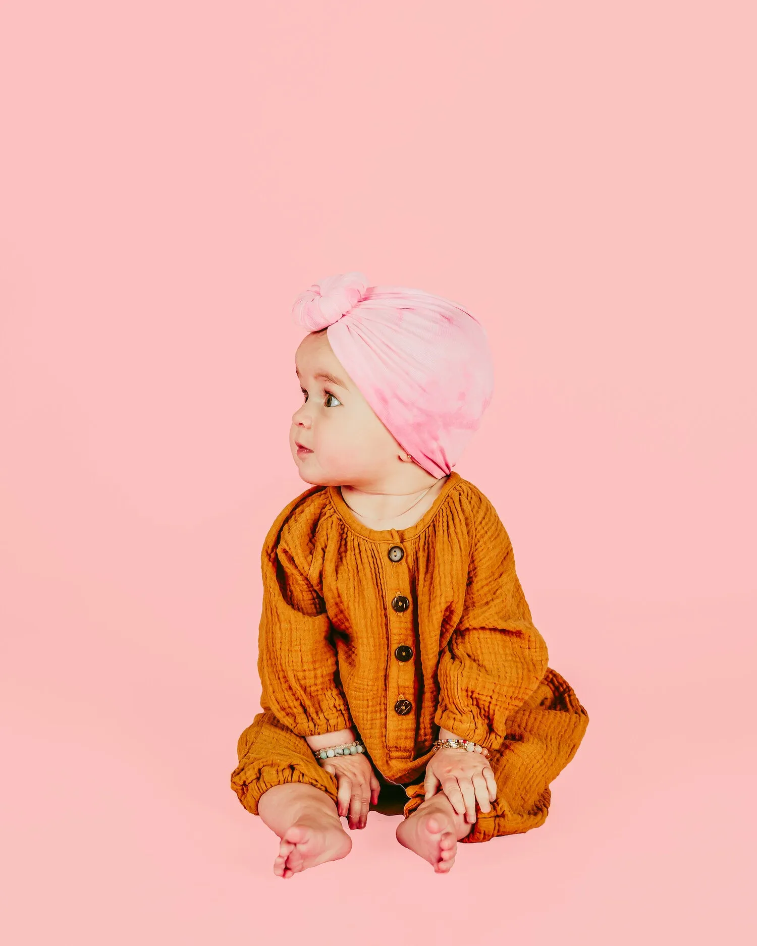 Pink Tie Dye Top Knot