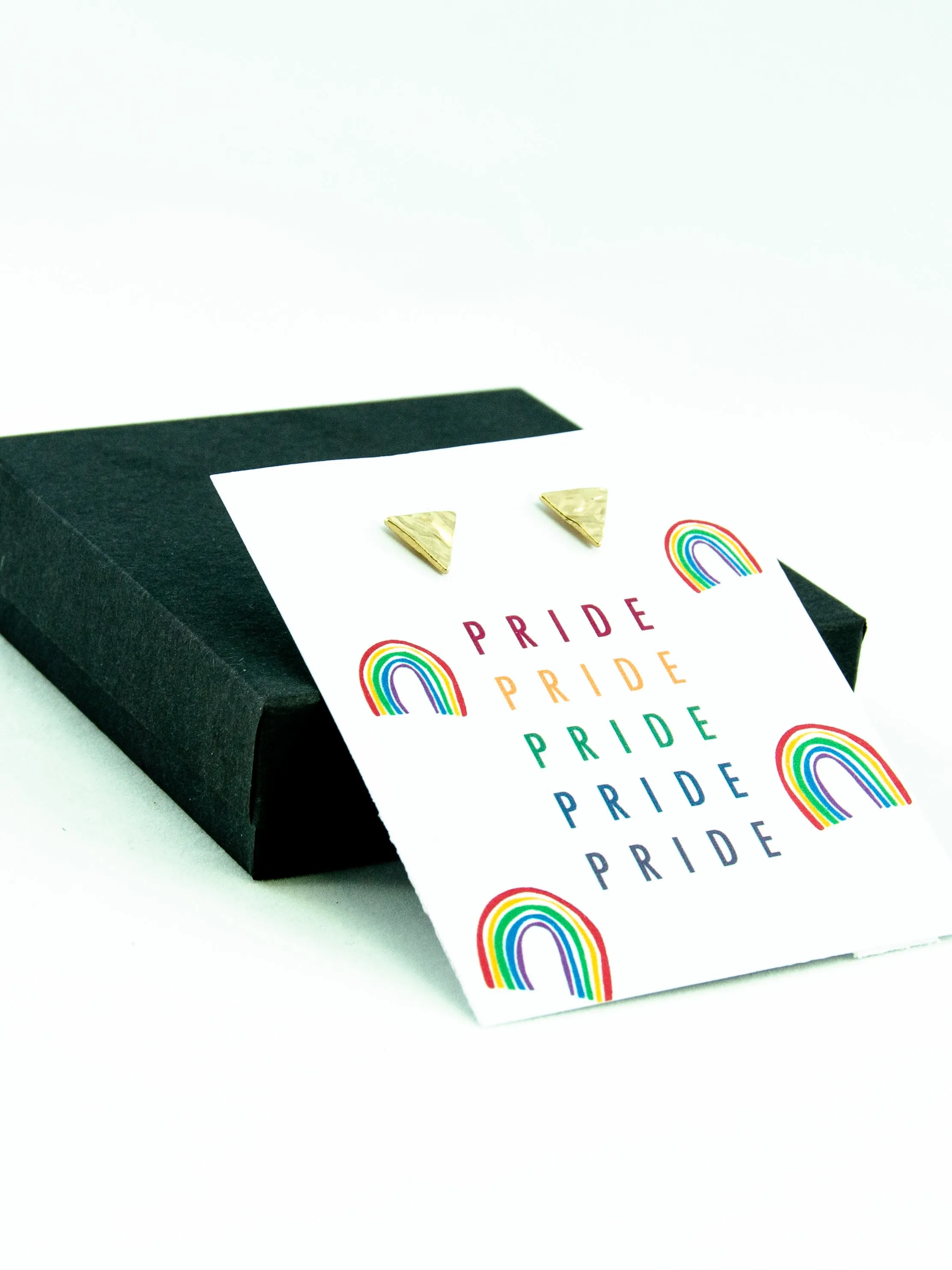 PRIDE LGBTQ  Rainbow Triangle Stud Earrings Gift