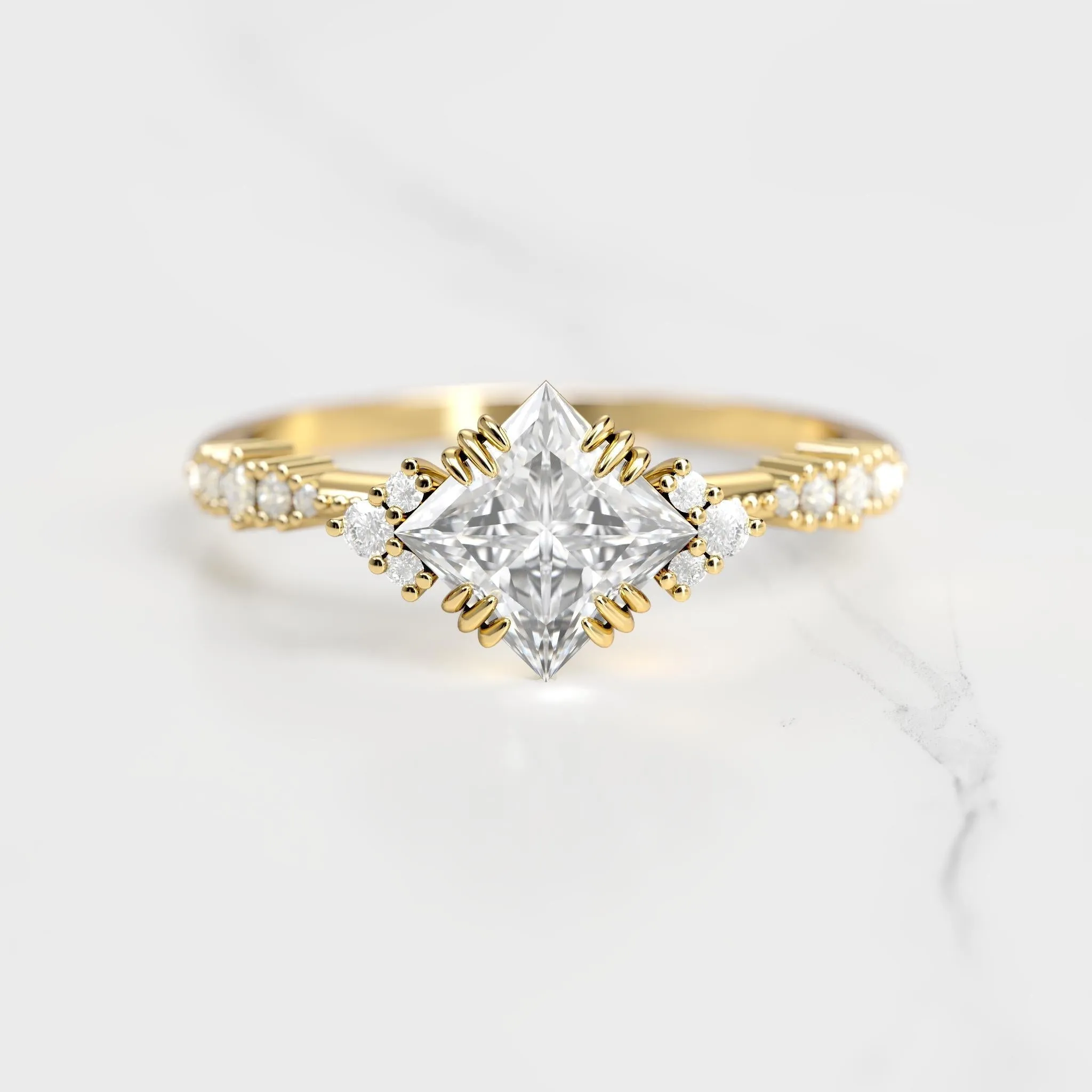 Princess Cluster Diamond Ring