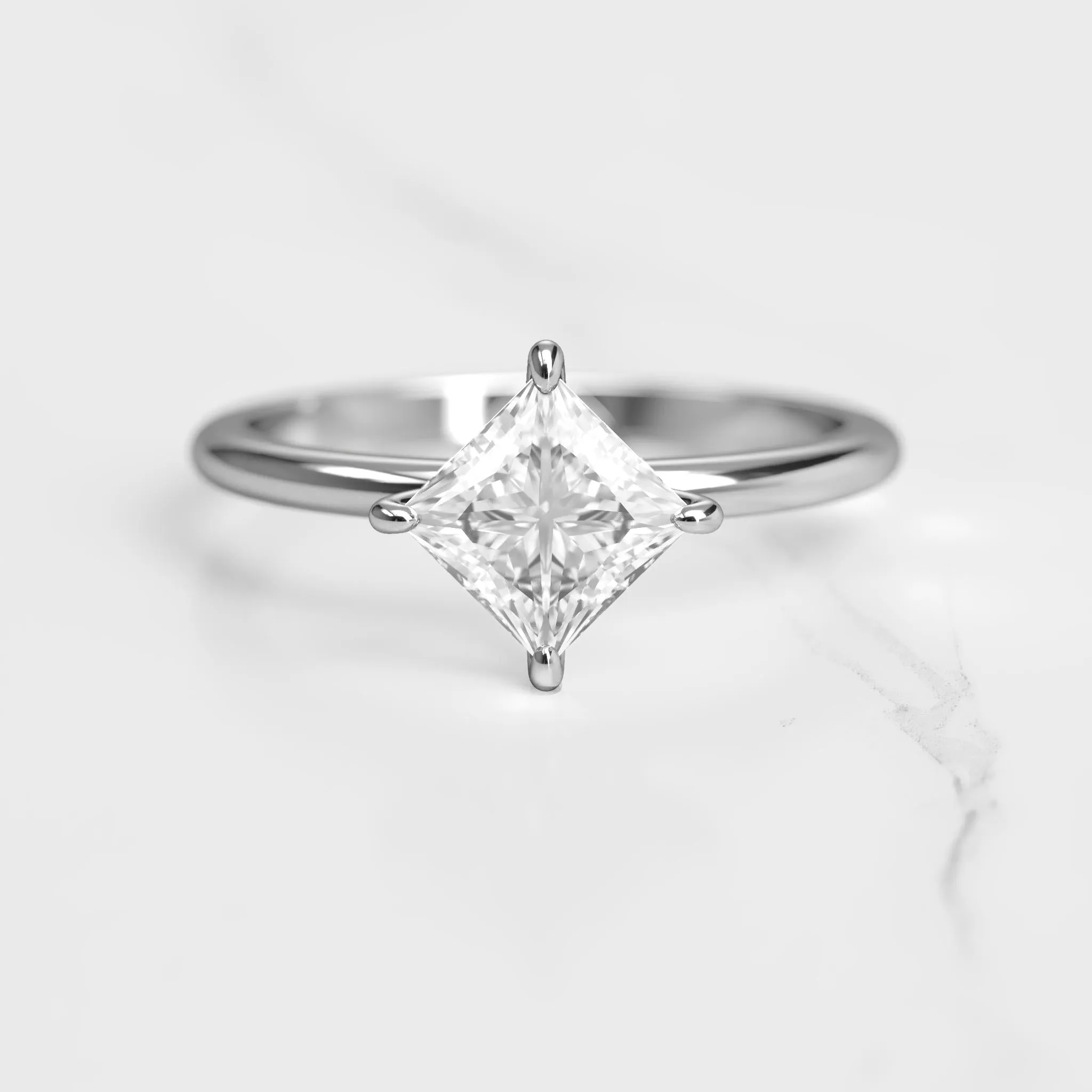 Princess Solitaire Diamond Ring