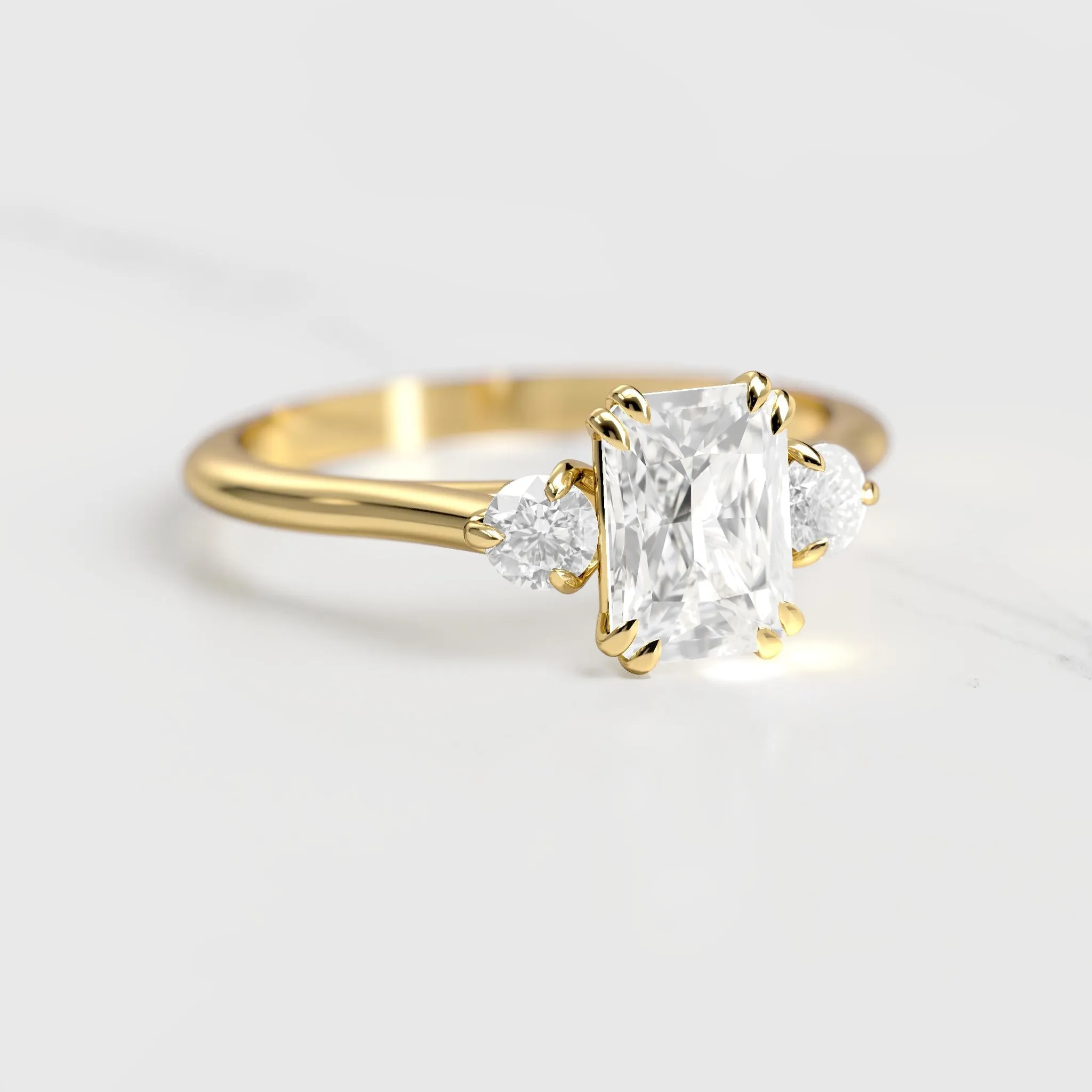 Radiant Diamond Ring With Accent Stones