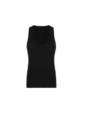 Ribbed Tank in Black