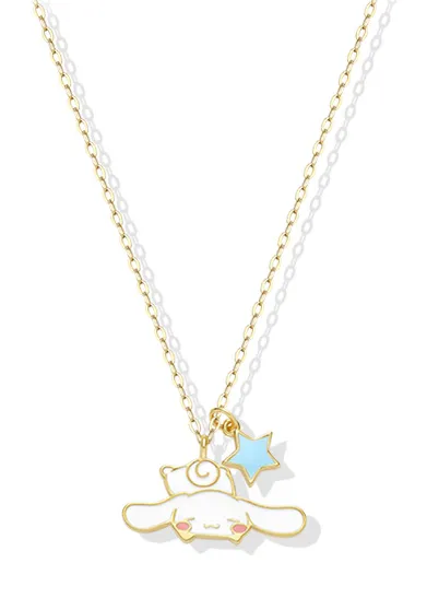 Sleep Tight My Melody & Cinnamoroll 925 sterling silver necklace - Tide Color x SANRIO