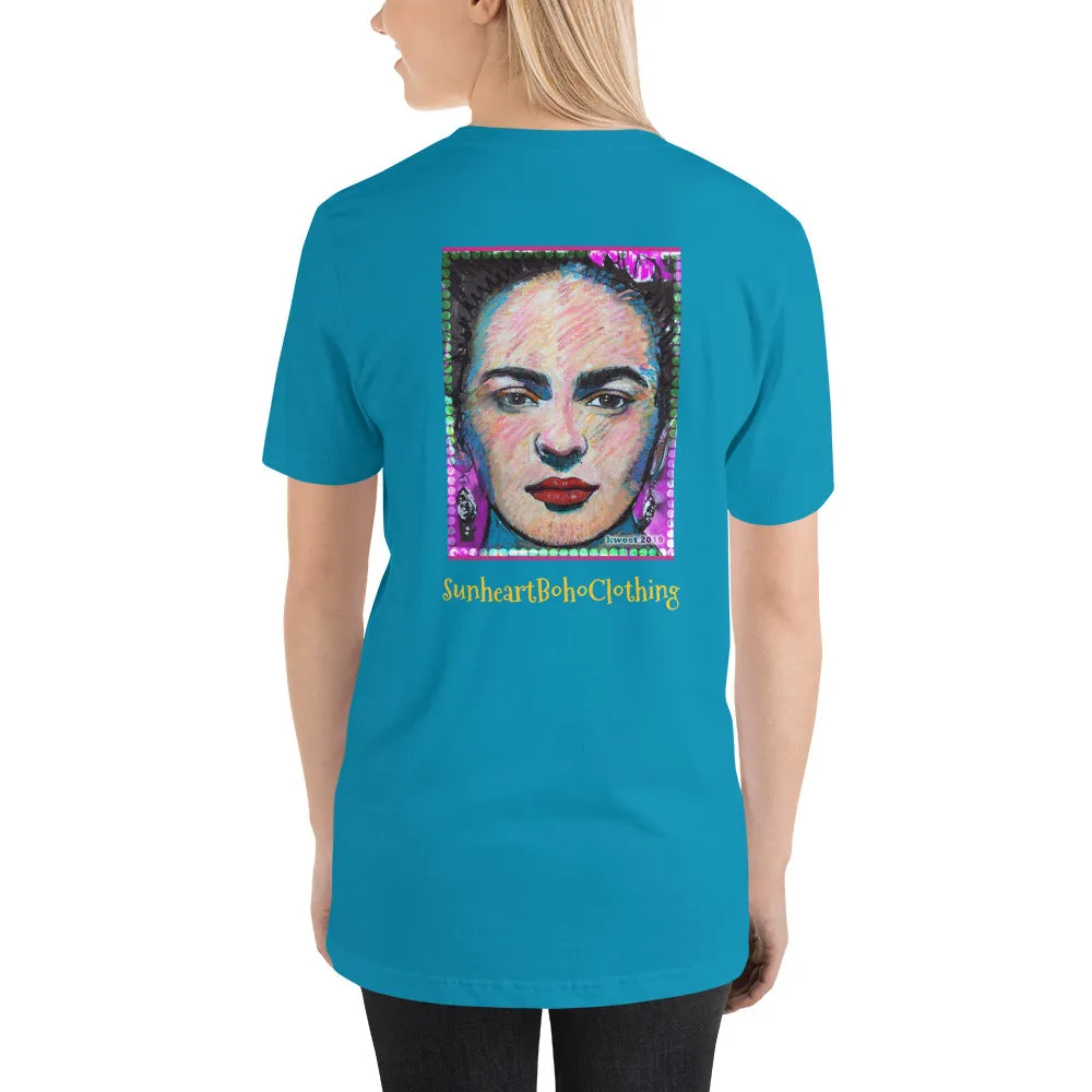 Sunheart My Painting of Frida Kahlo Cotton Unisex Women's Men's  Folk Art Tee Shirt Small to 4X