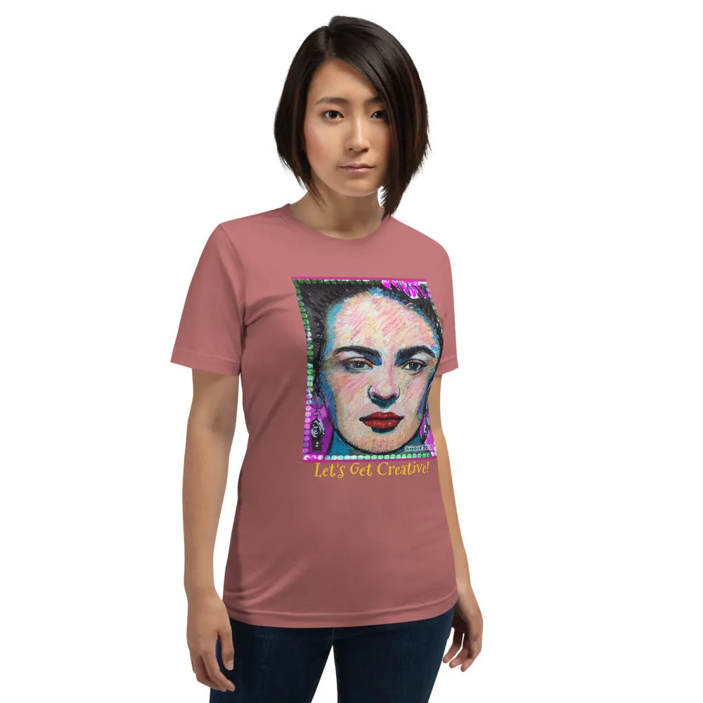 Sunheart My Painting of Frida Kahlo Cotton Unisex Women's Men's  Folk Art Tee Shirt Small to 4X