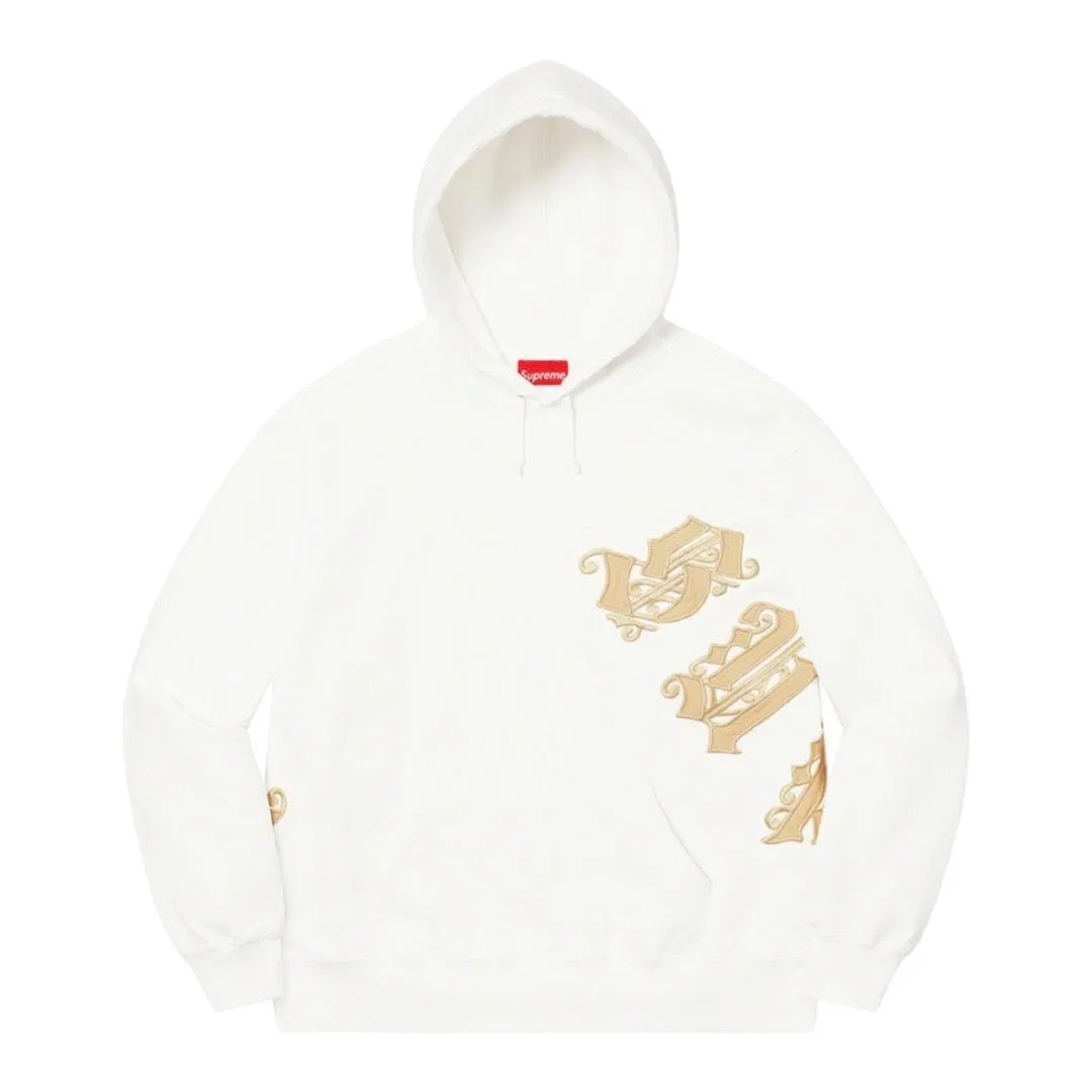 Supreme Old English Lettering White Hoodie