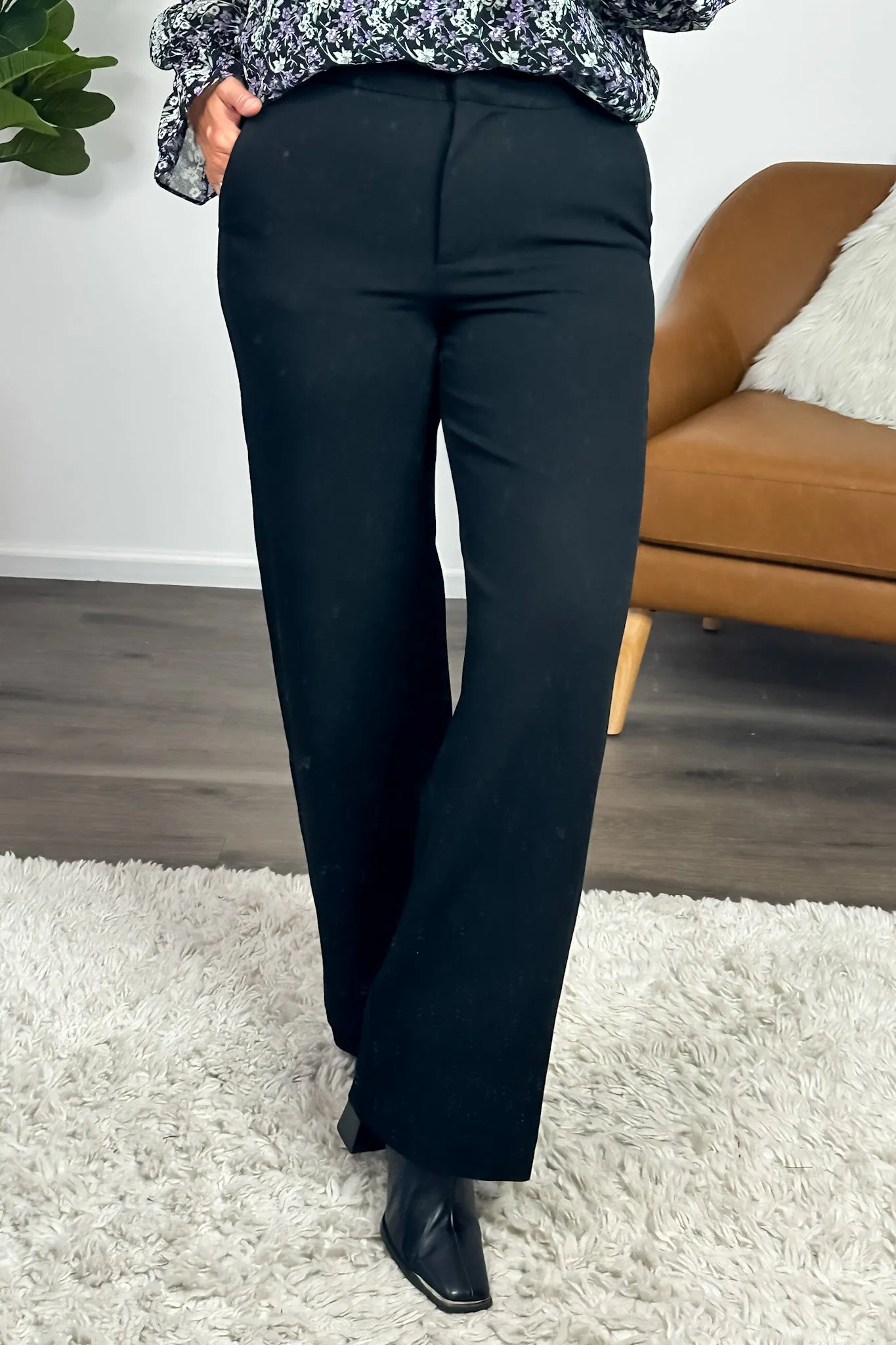 The Ella Wide Leg Pant : Black