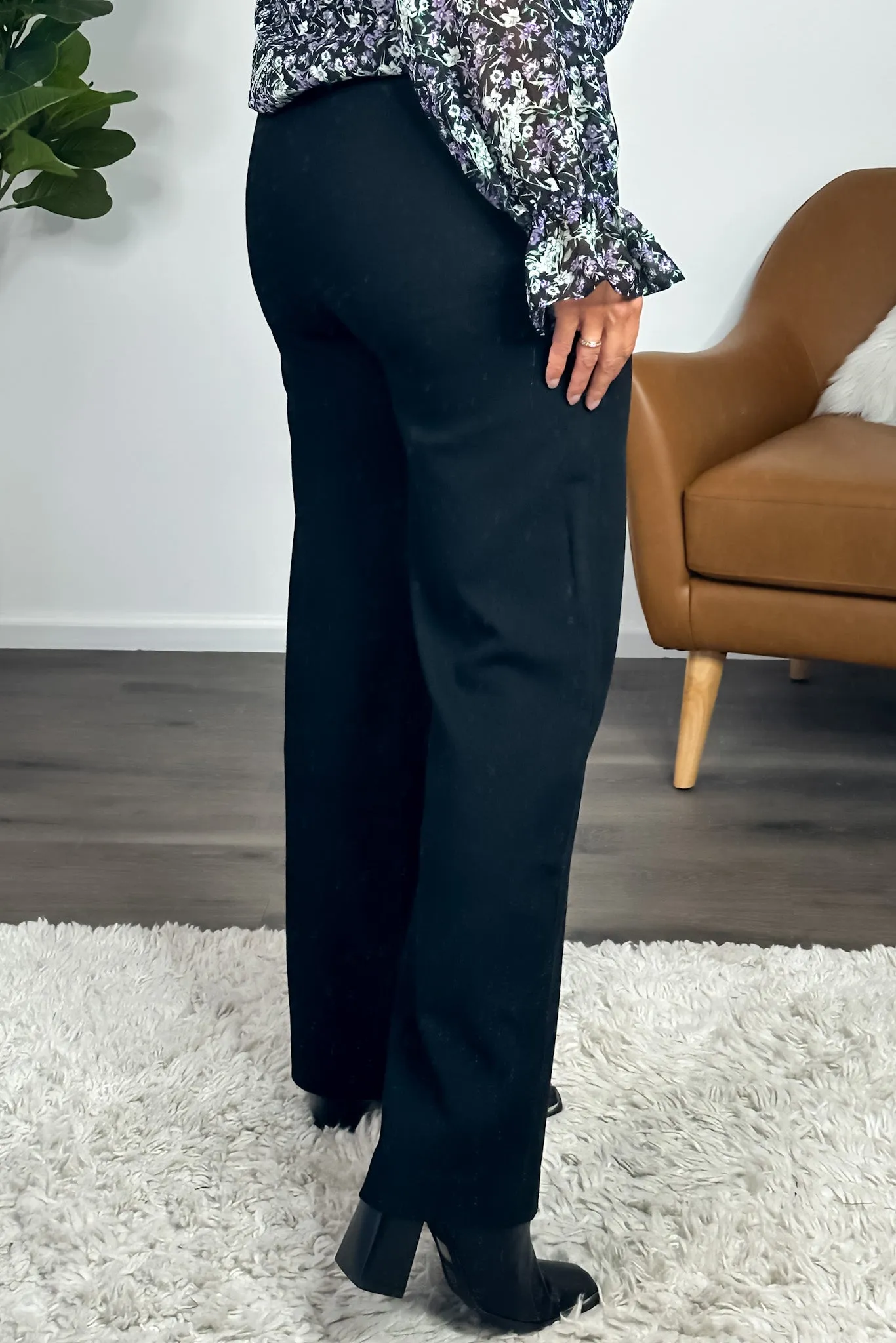 The Ella Wide Leg Pant : Black