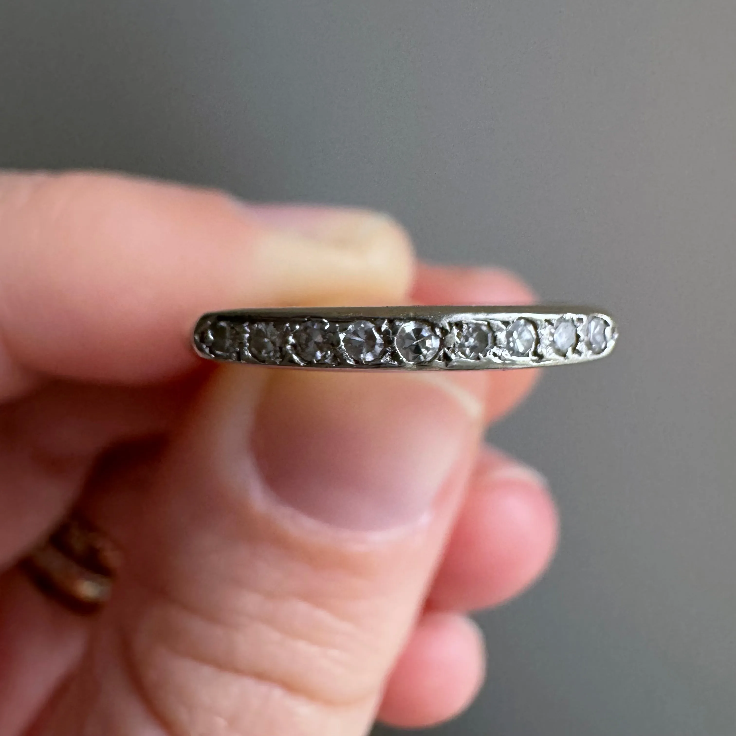 V I N T A G E // nine in a row / 14k yellow and white gold diamond band / size 6.5-6.75