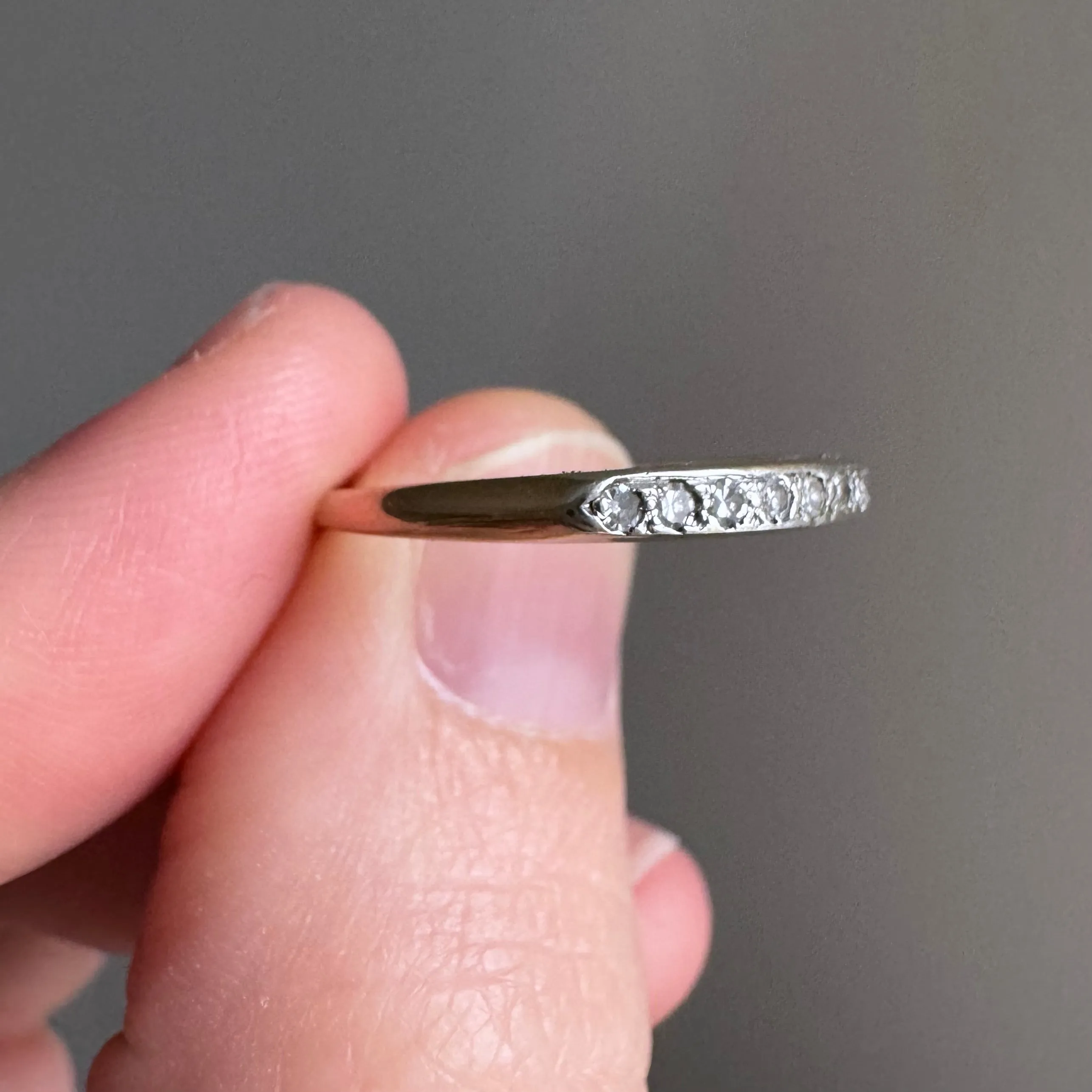 V I N T A G E // nine in a row / 14k yellow and white gold diamond band / size 6.5-6.75