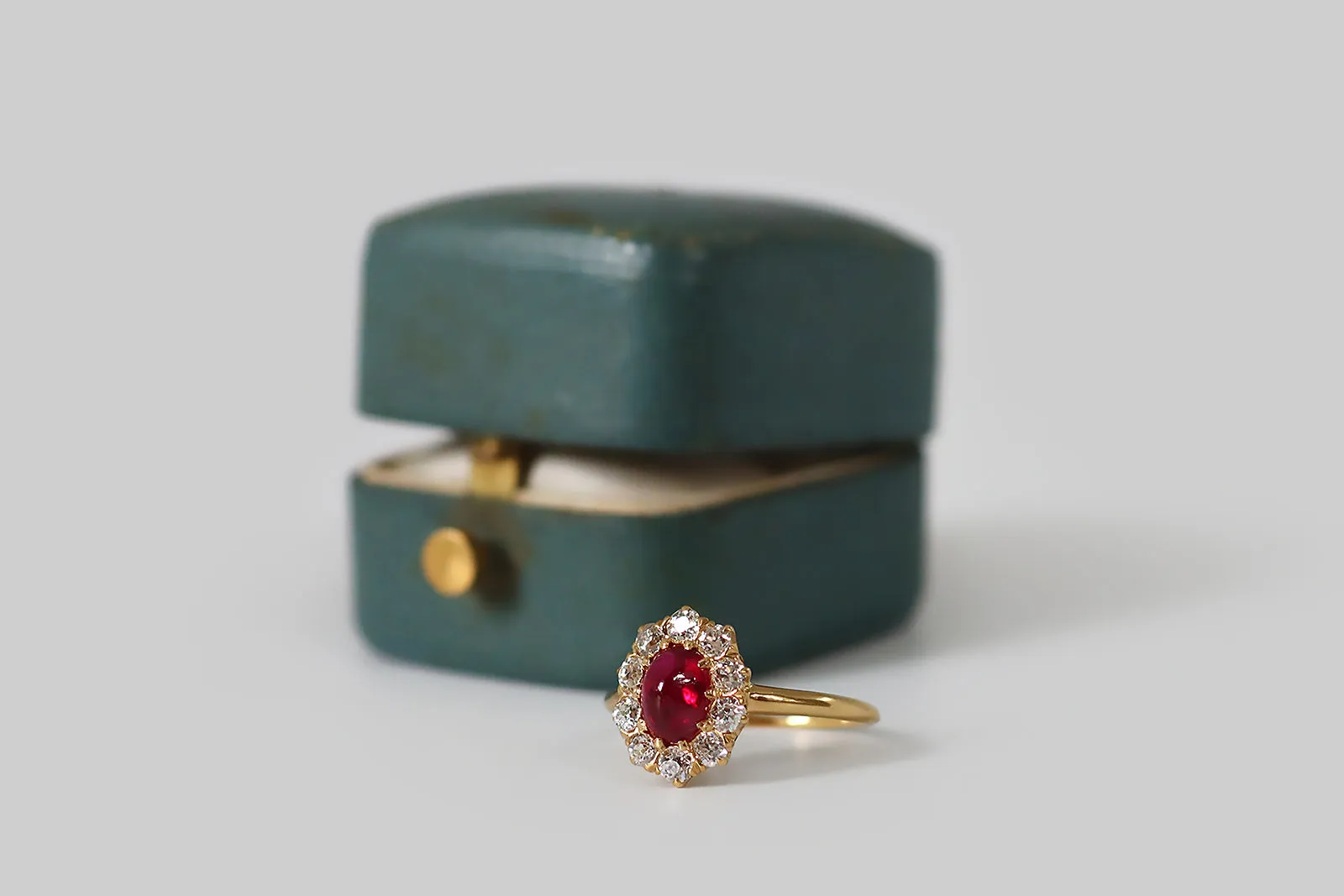 Victorian Tiffany & Co .93ct Ruby Halo Ring