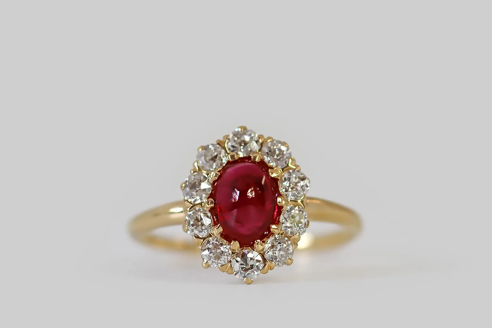 Victorian Tiffany & Co .93ct Ruby Halo Ring