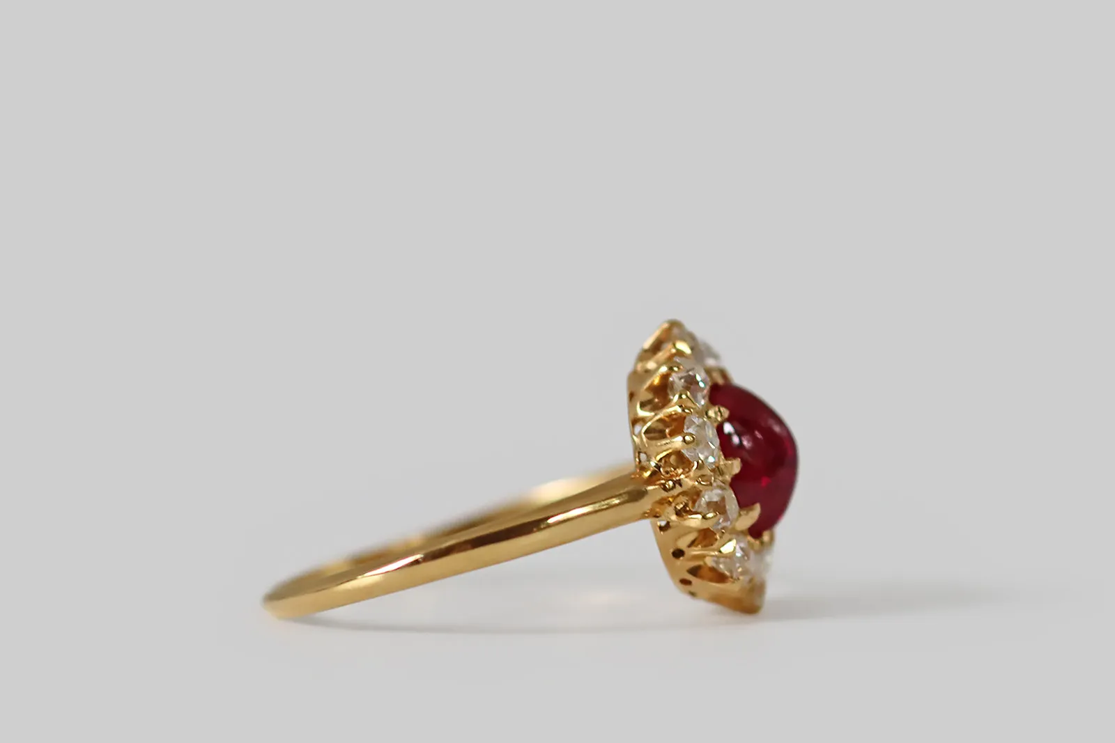 Victorian Tiffany & Co .93ct Ruby Halo Ring