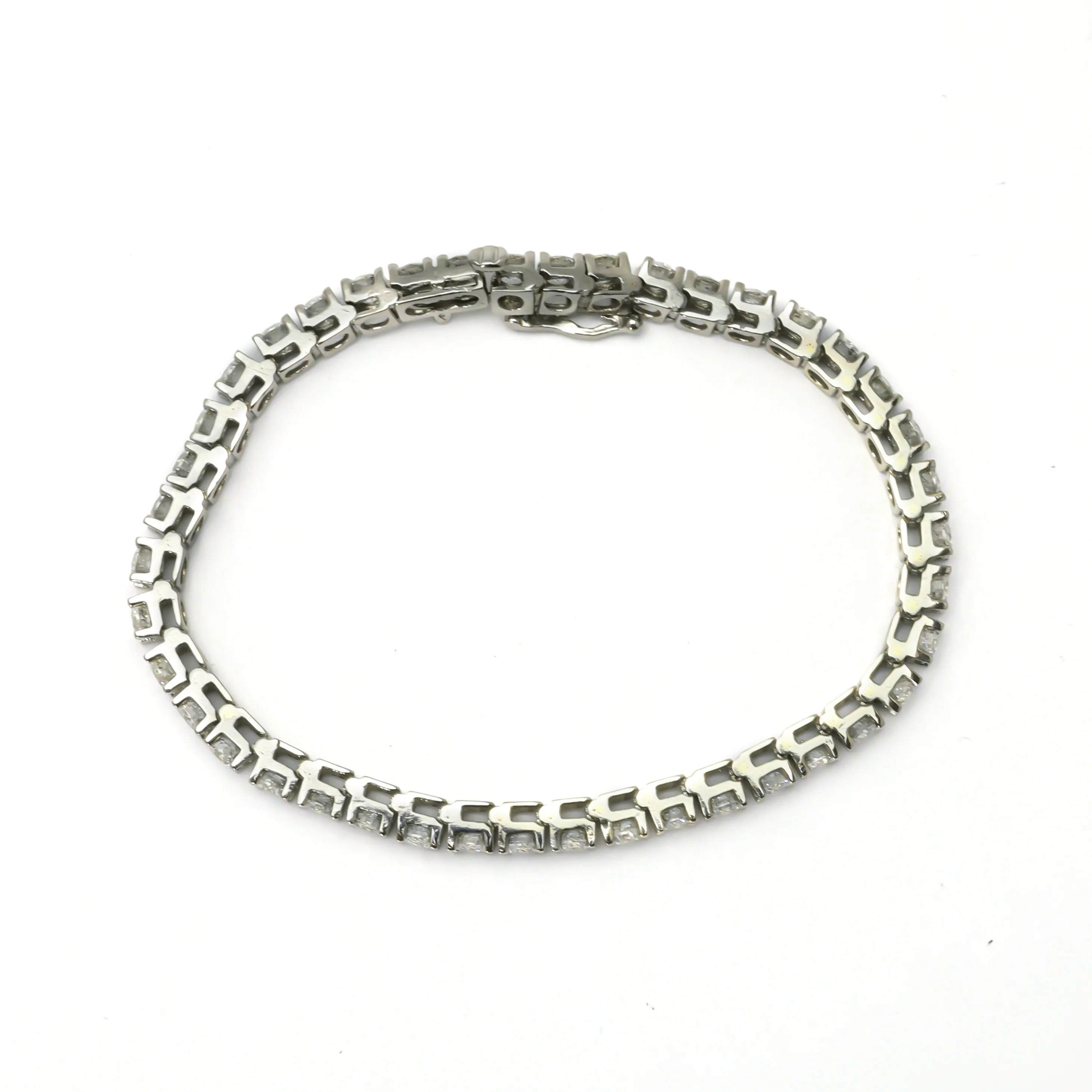 Vintage White Gold Diamond Line Bracelet - 7 carats