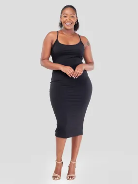 Vivo Naya Strappy Midi Body-Con Dress - Black