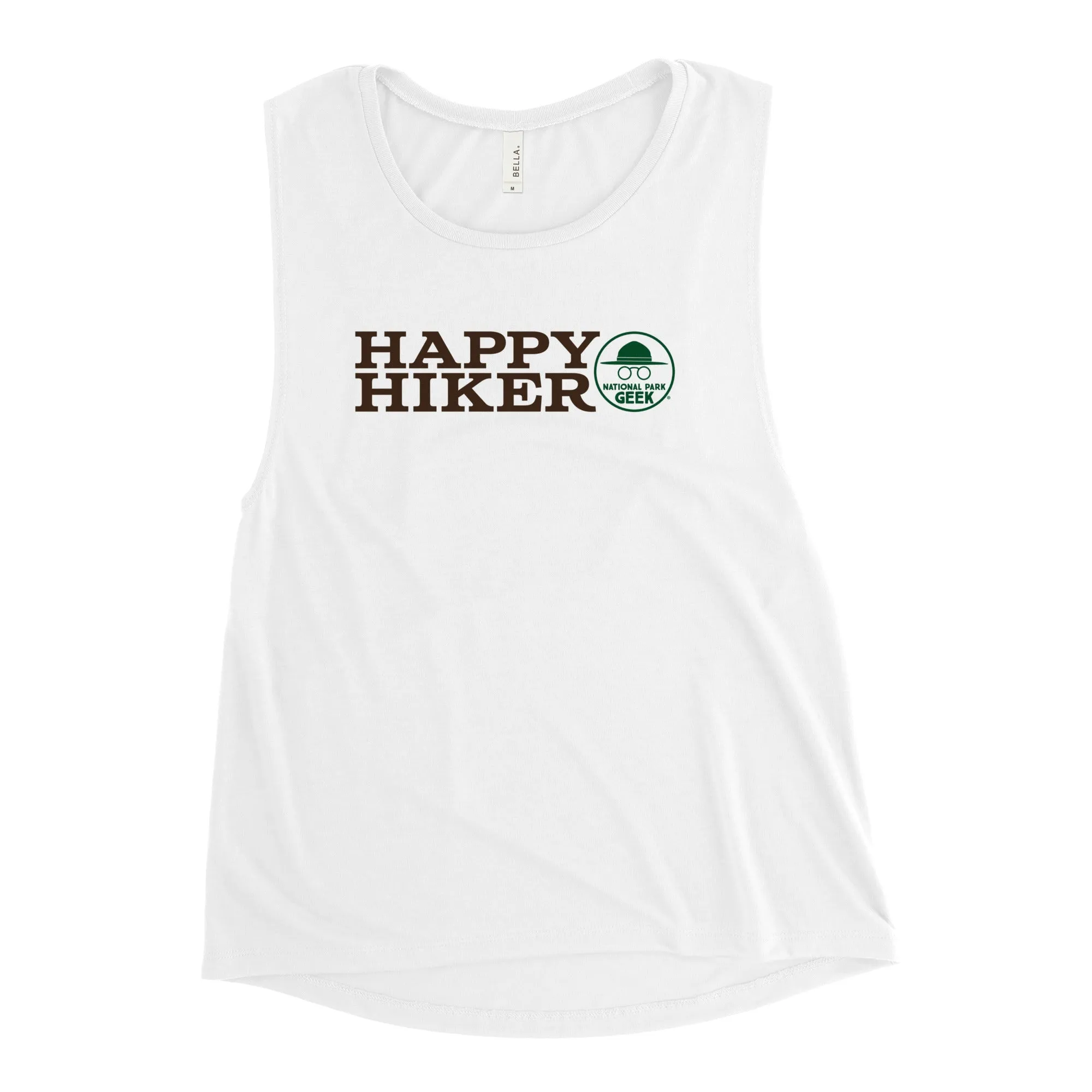 Women's National Park Geek Happy Hiker Muscle Tank Top