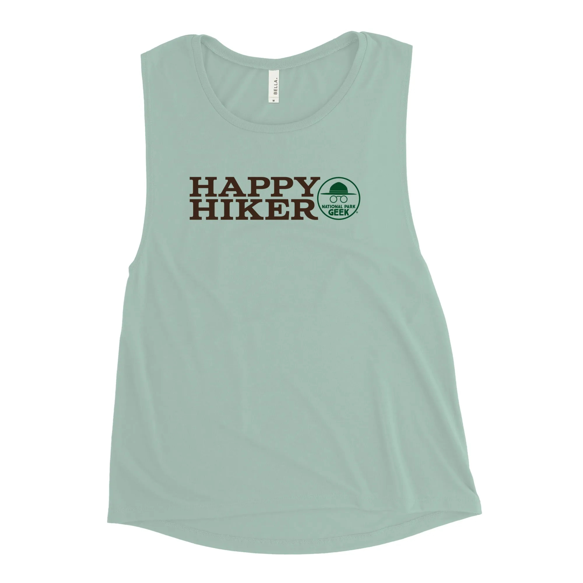 Women's National Park Geek Happy Hiker Muscle Tank Top