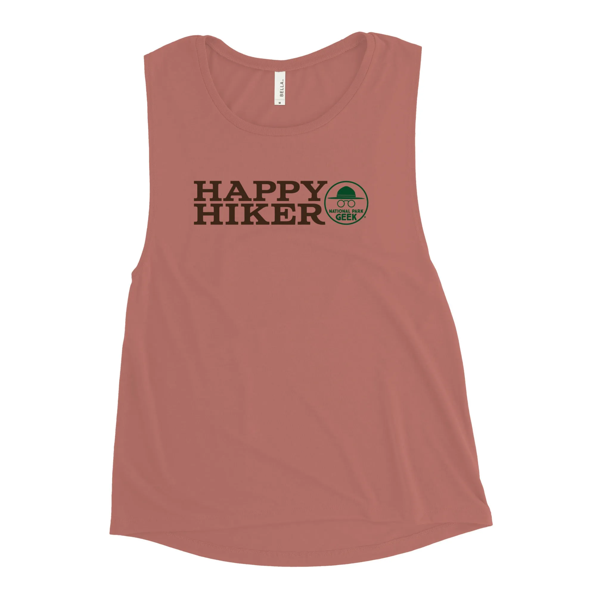 Women's National Park Geek Happy Hiker Muscle Tank Top